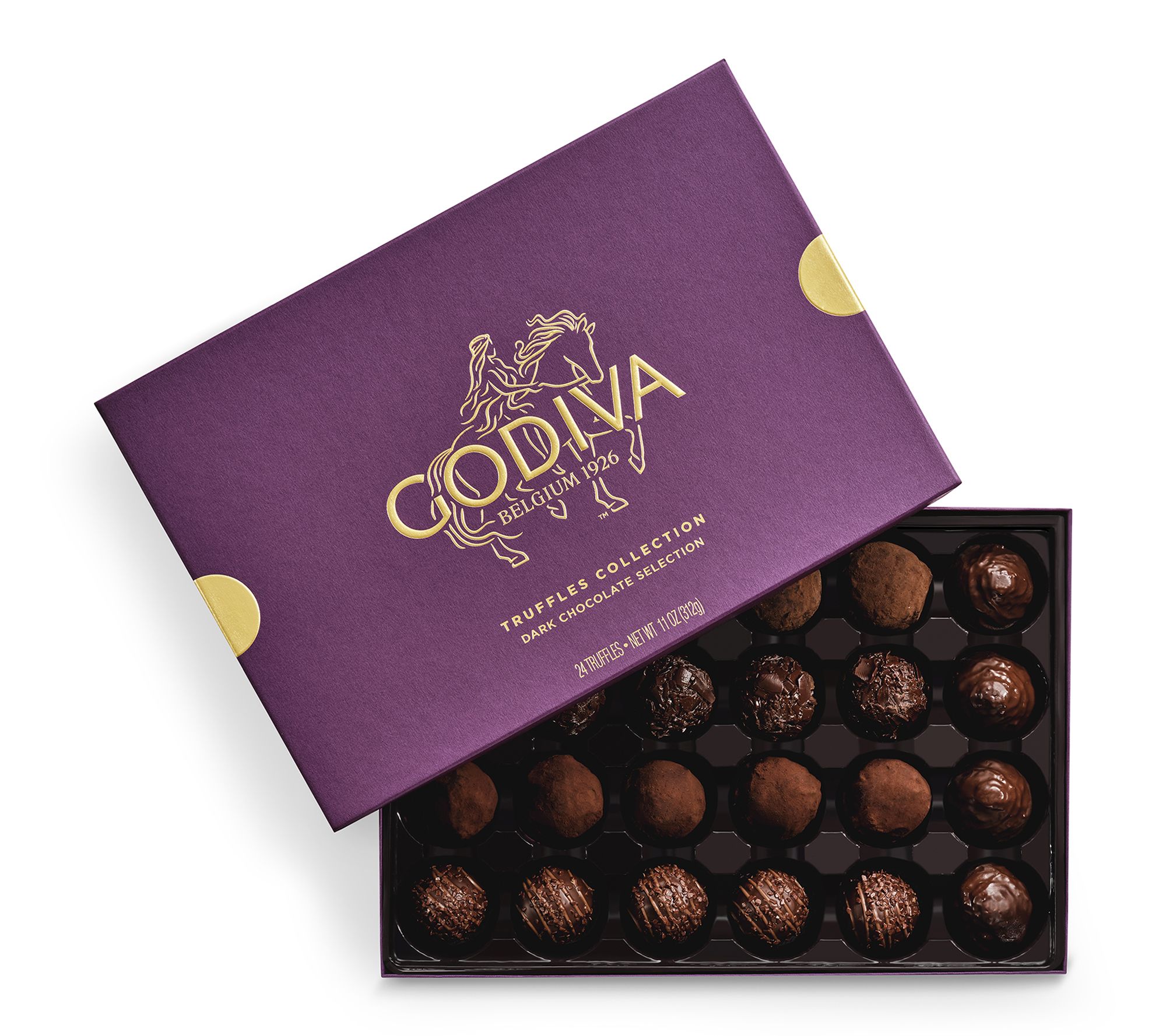 Godiva Dark Chocolate Truffles Gift Box, 24 piece