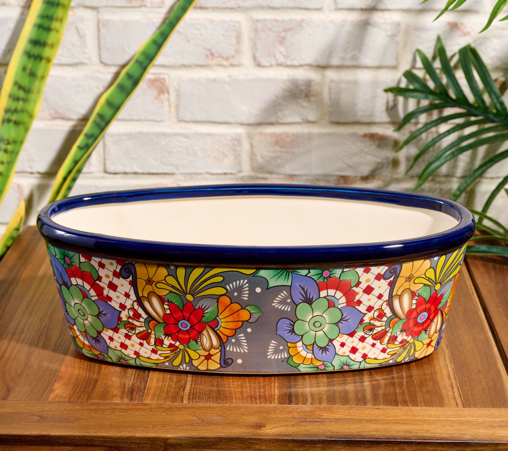 As Is Marigold Ceramic Talavera InspiredFlower Pot