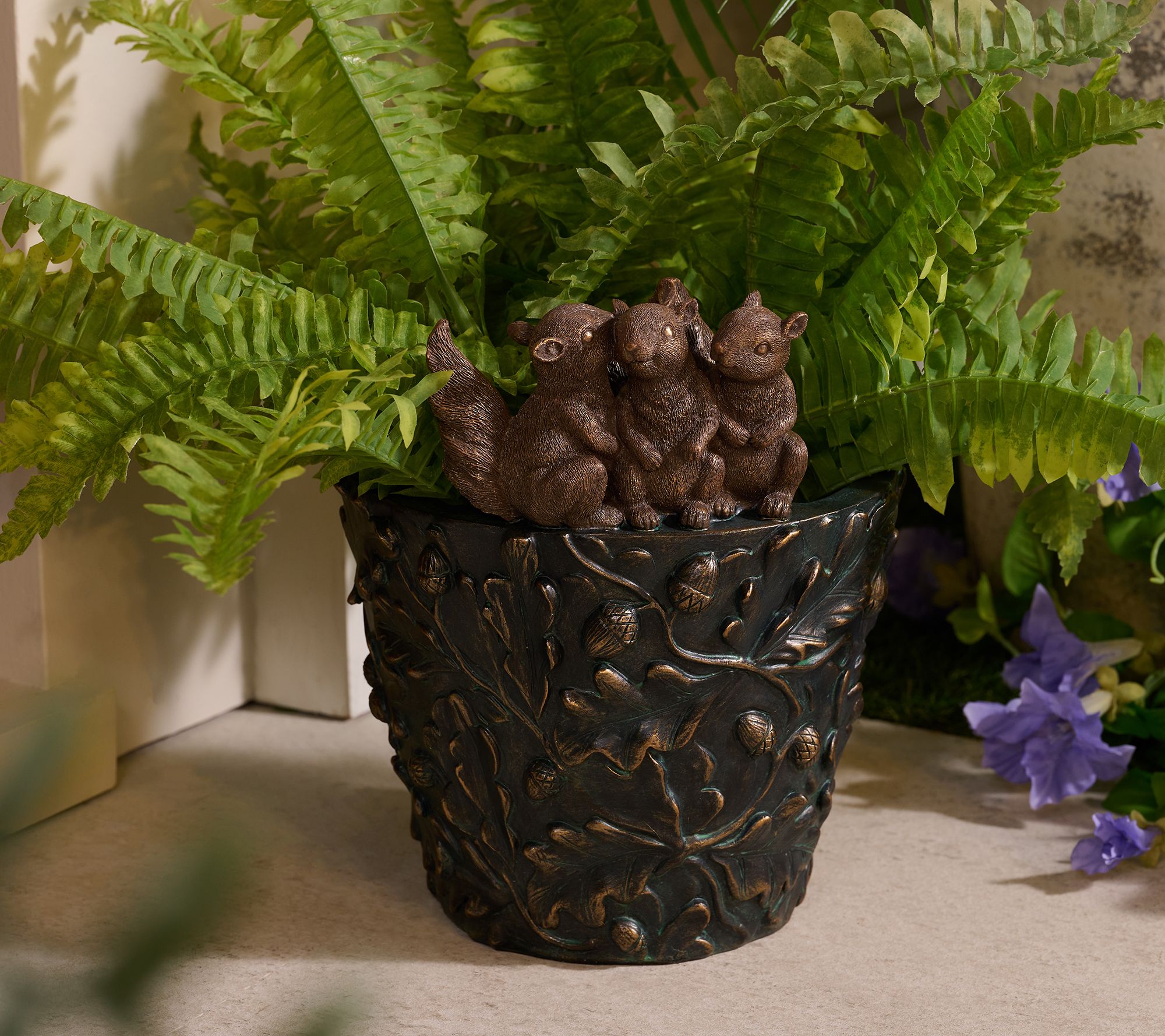 "As Is" Girl Next Door Critter Pals 10" Diameter Fall Planter