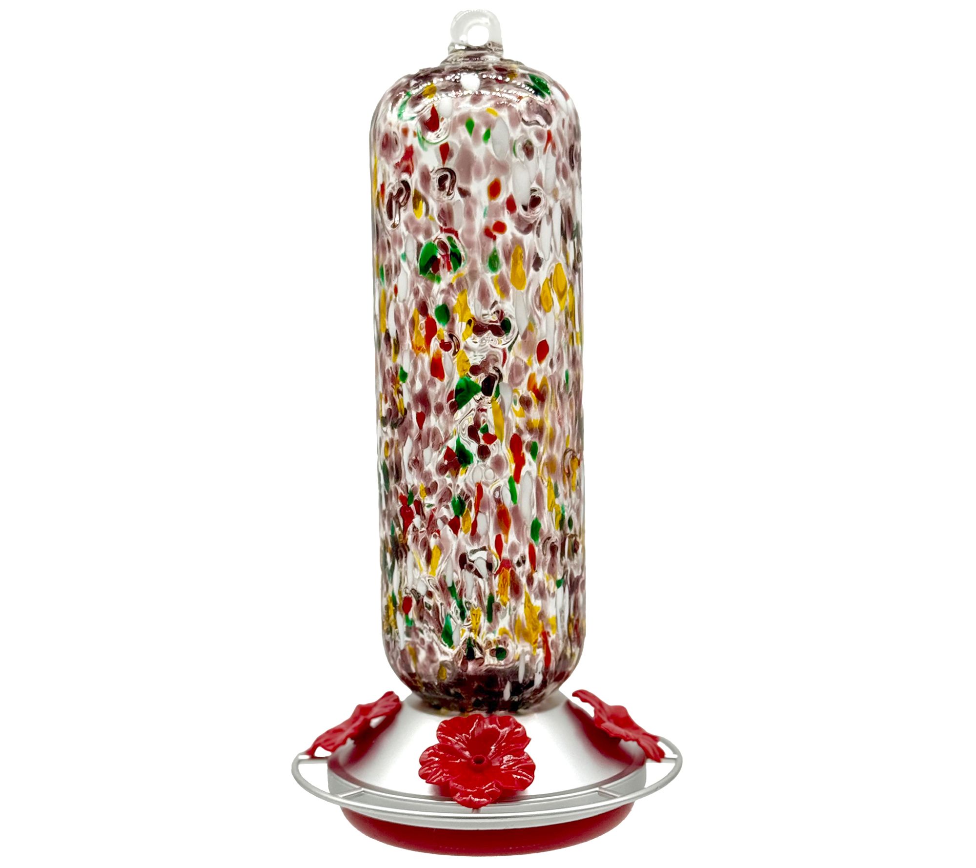 Ultimate Innovations Speckled Glass Hummingbird Feeder