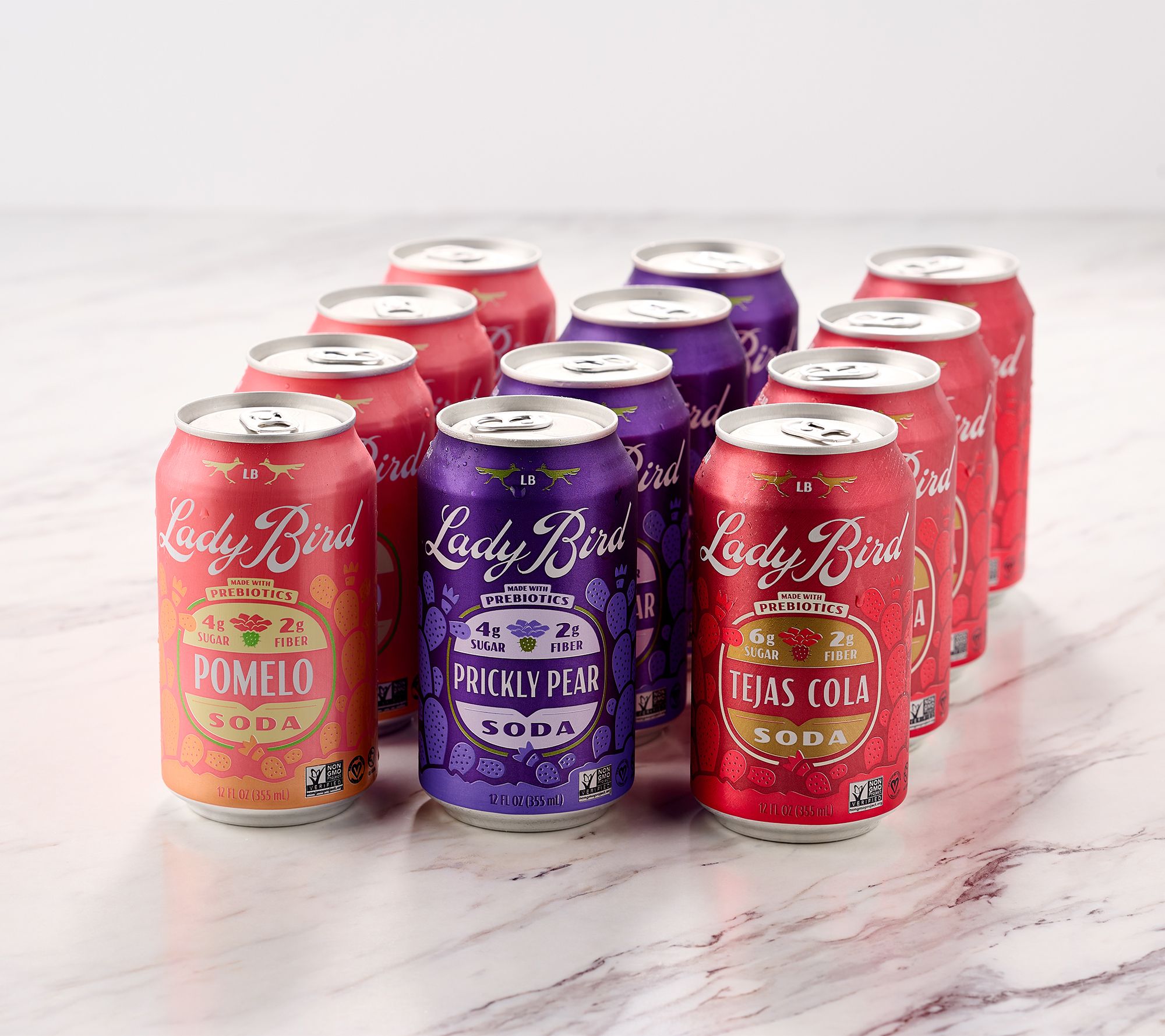 SH12/7 Lady Bird (12) 12-oz Cans Lower SUG. Prebiotic Holiday Sodas
