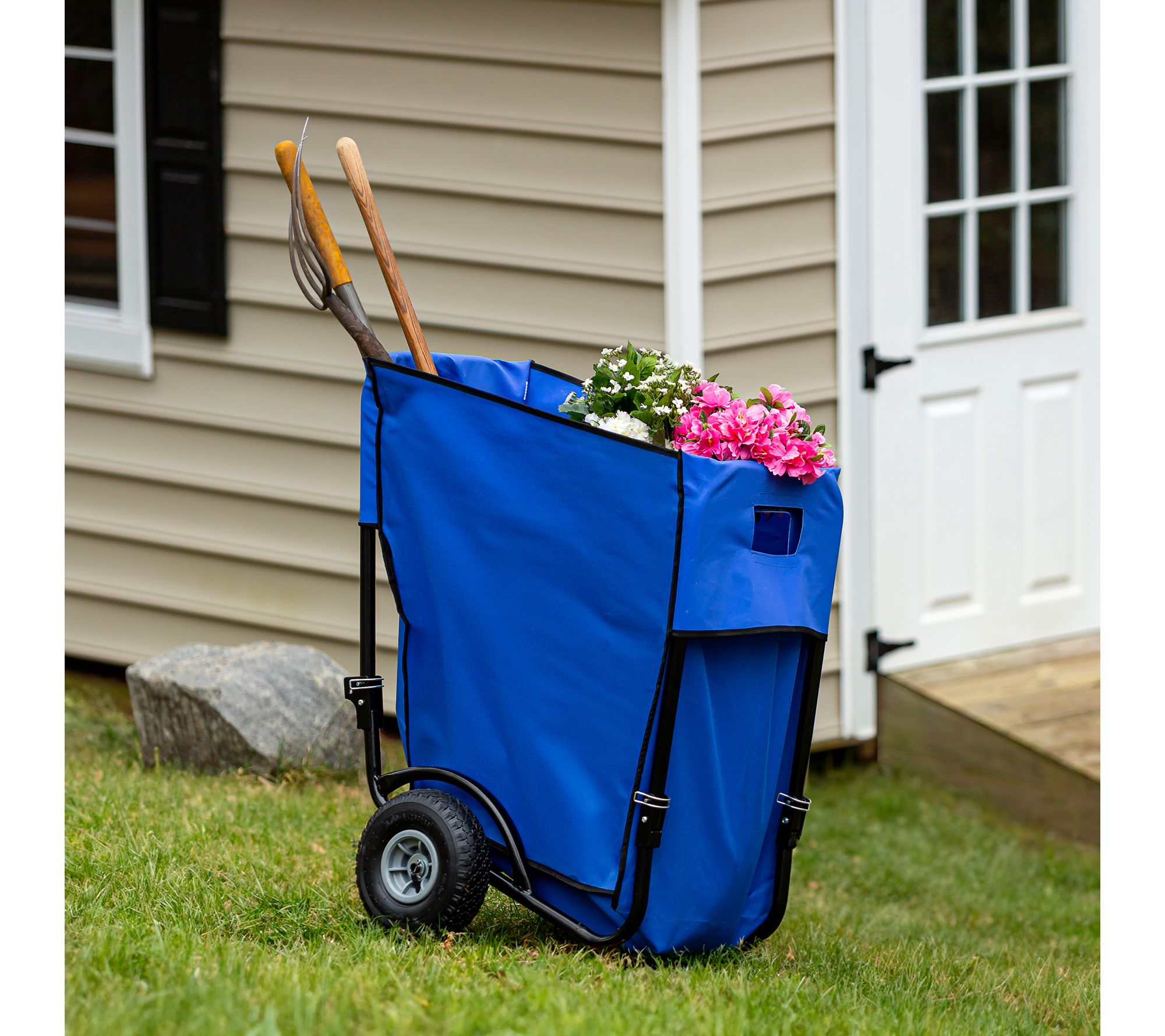"As Is" Evergreen Foldable Garden Wheelbarrow