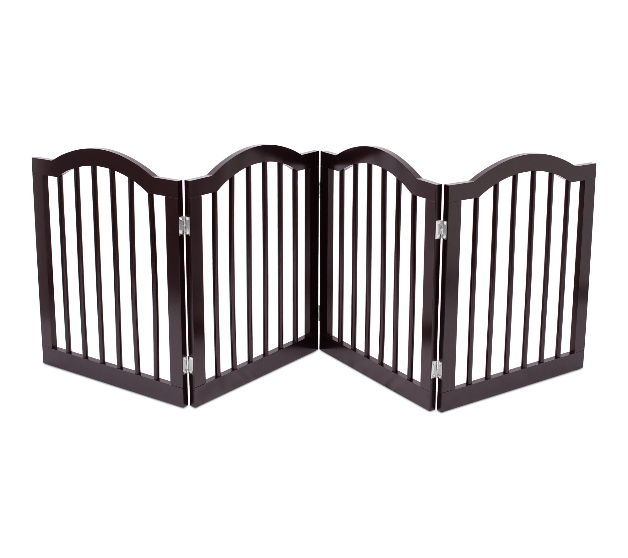BirdRock Home Wooden Freestanding 4 Panel Arched Pet Gate
