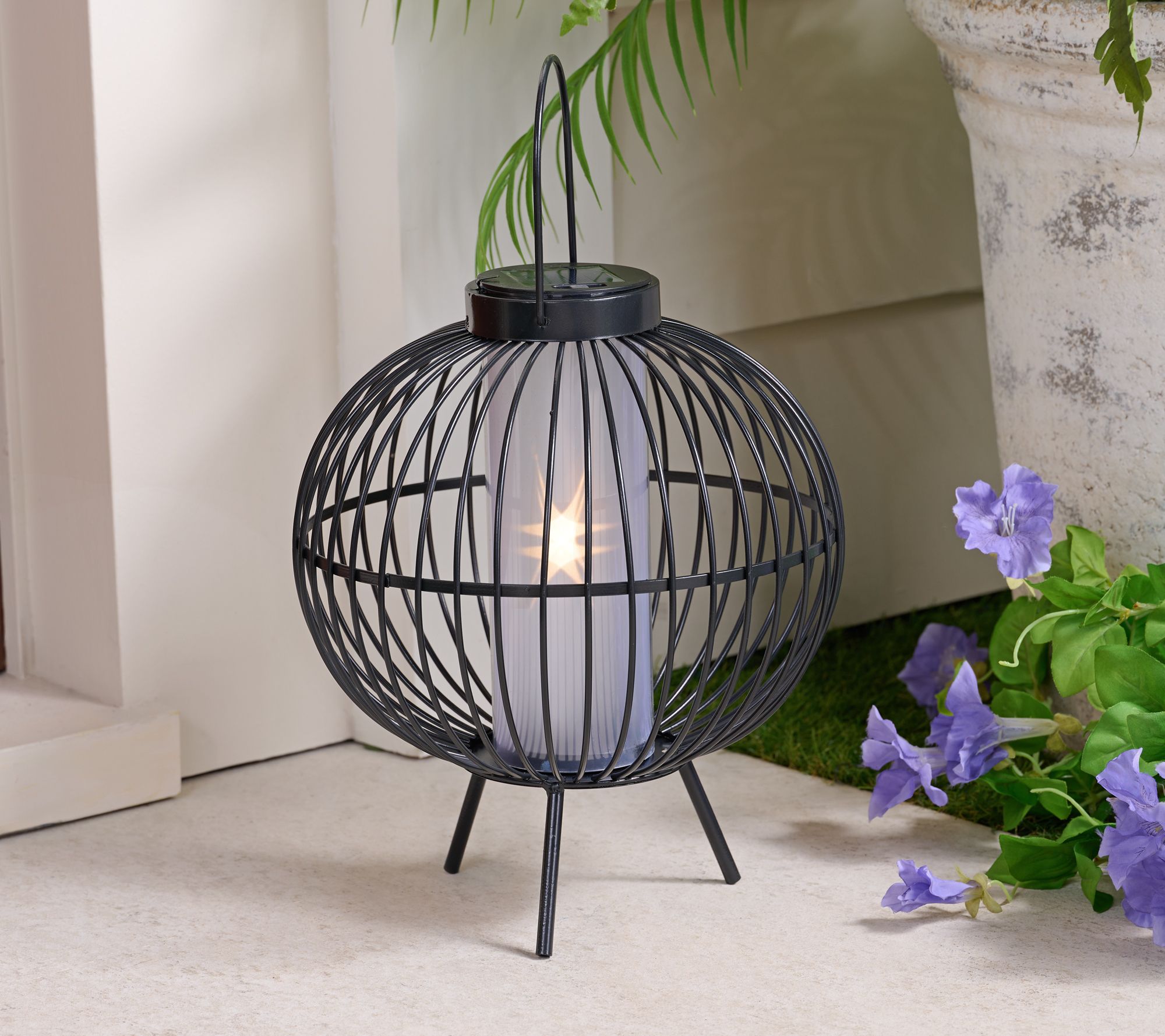 "As Is" Lightscapes Outdoor Safe Solar Metal Lantern w/ Show