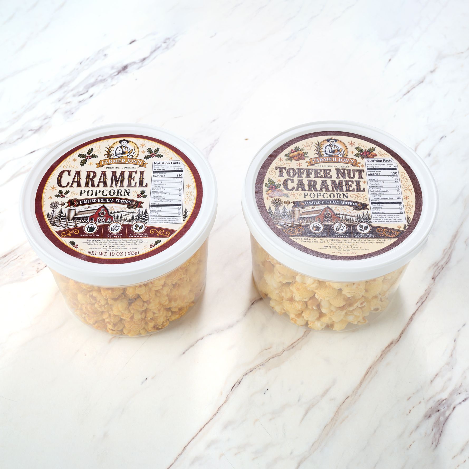 Farmer Jon's (2) 10-oz Gourmet Popped Caramel Popcorn