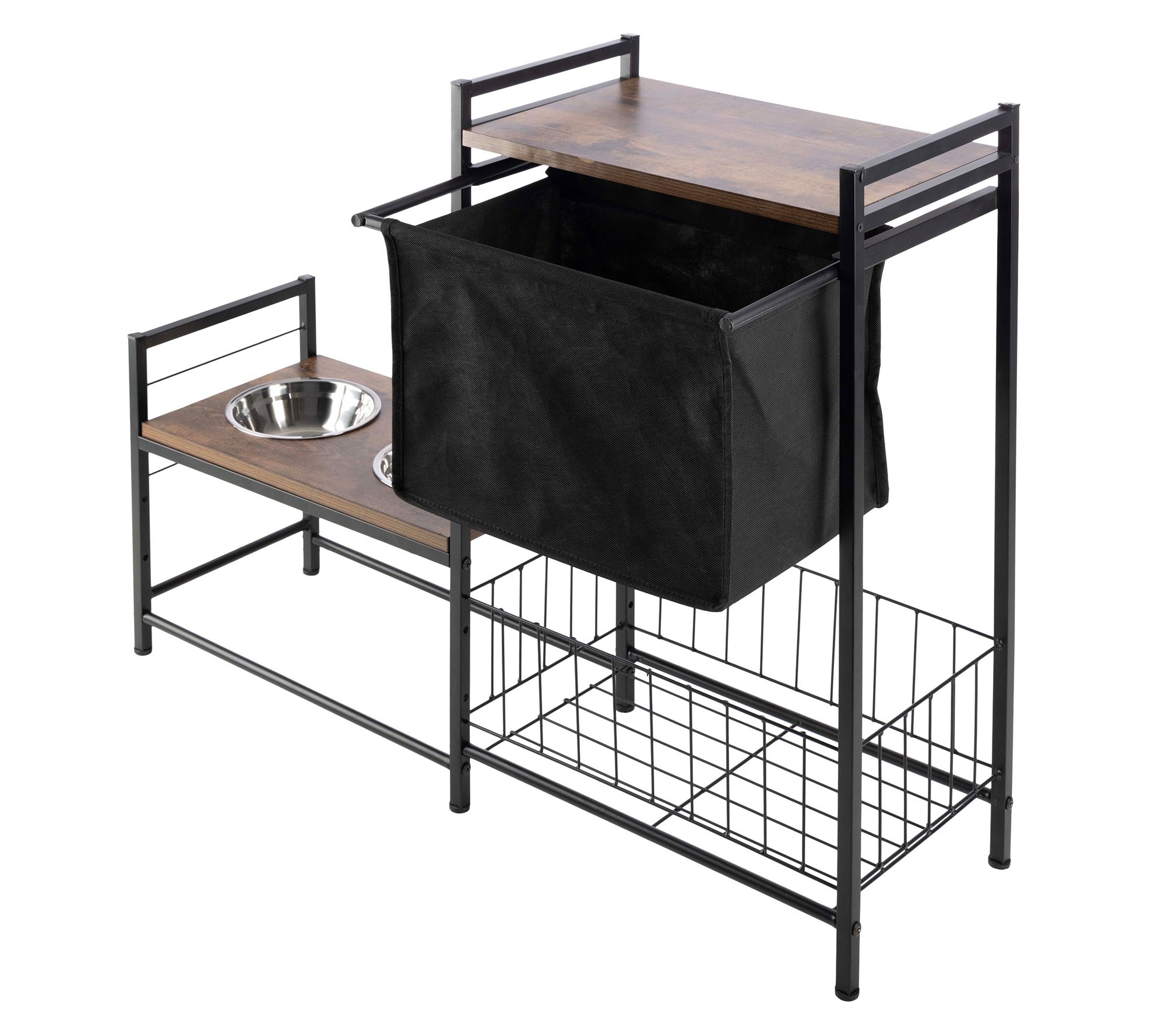 PETMAKER Elevated Pet Bowls w/ Storage & 3 Adjustable Heights