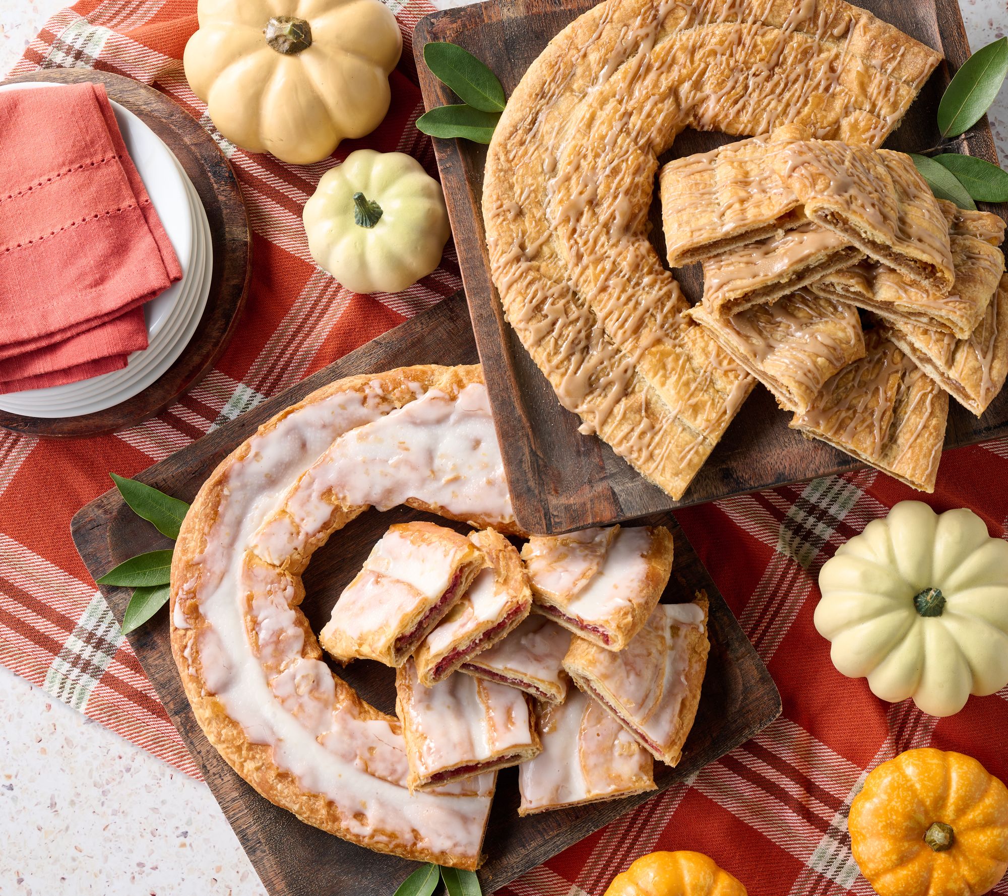 Racine (2) 22oz Pumpkin Caramel or Cranberry Nut Danish Kringles