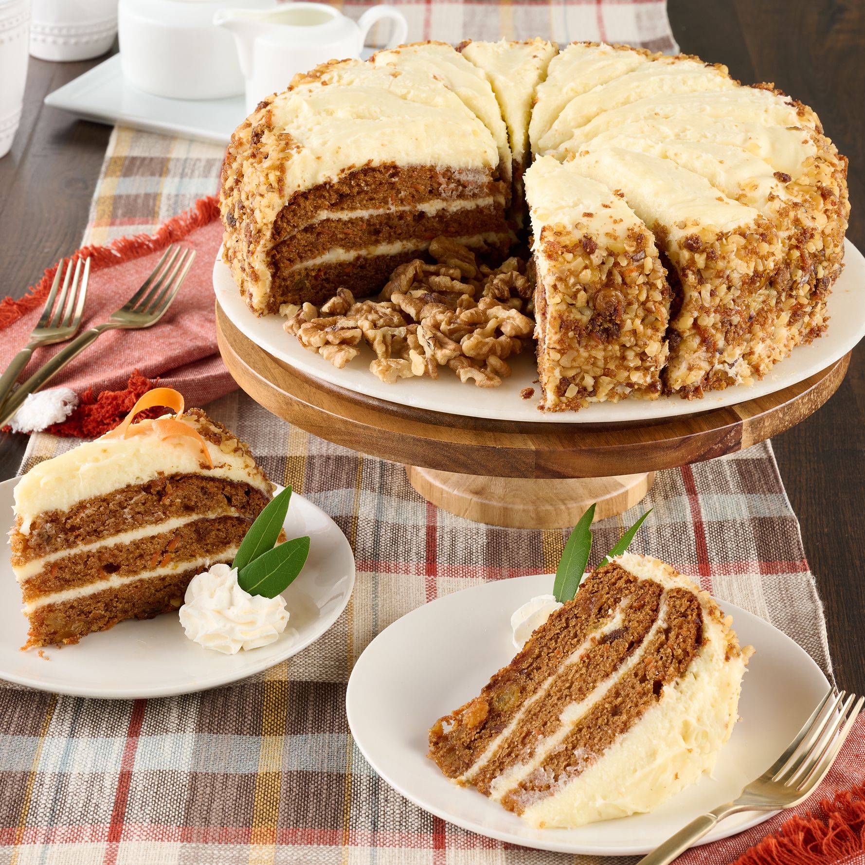 Delizioso Desserts 10" 6lb Three Layer Carrot Cake