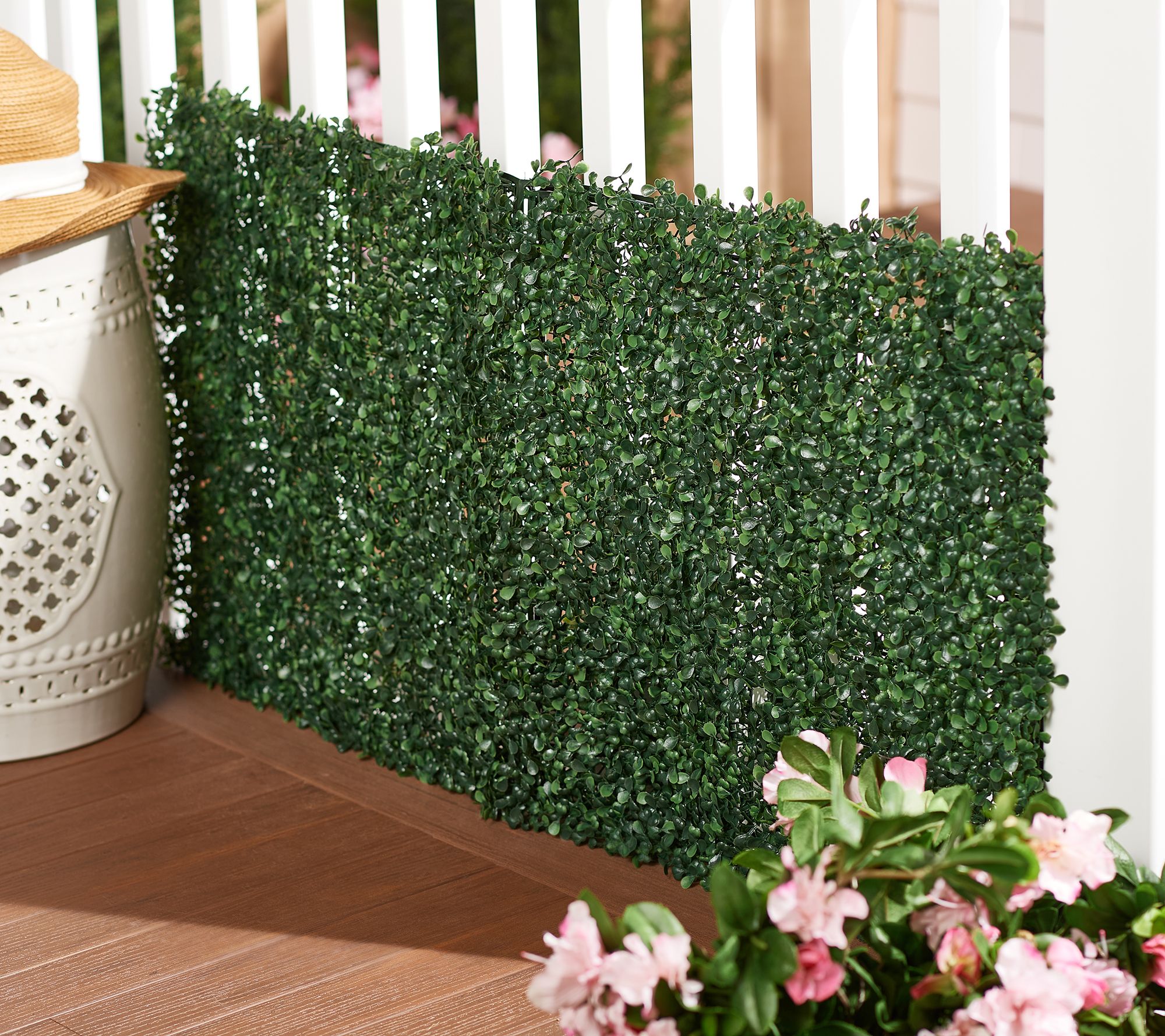 Faux Greenery Privacy Panels, Set of 12 - Boxwood