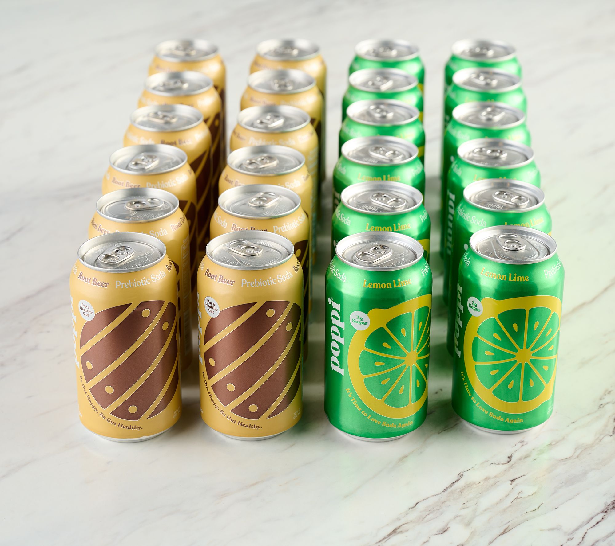 Poppi (24) 12oz Cans 5g Sugar Prebiotic Soda: Cola, Root Beer & Lemon ...