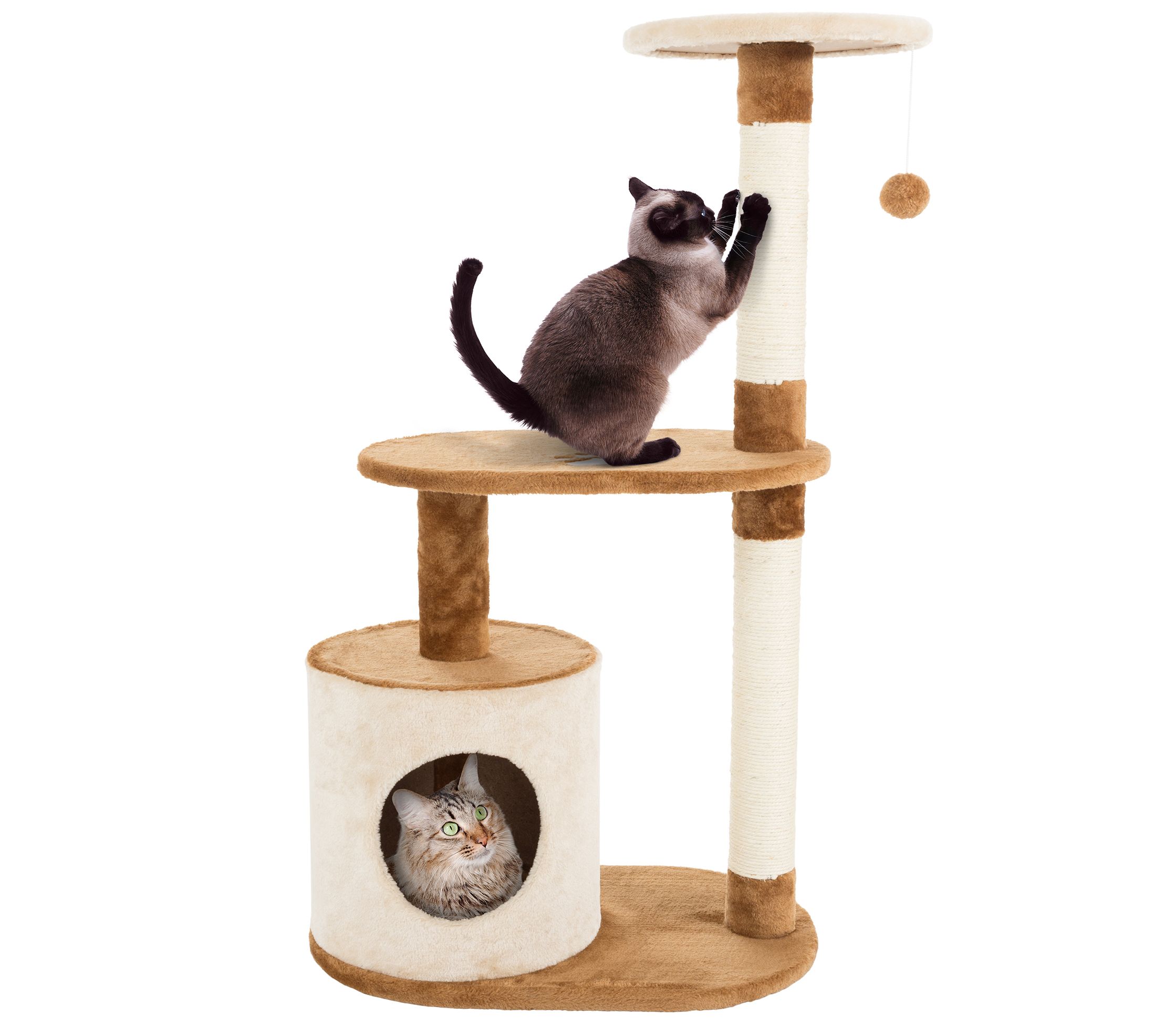 Petmaker Cat Tree Condo 3Tier with Toy