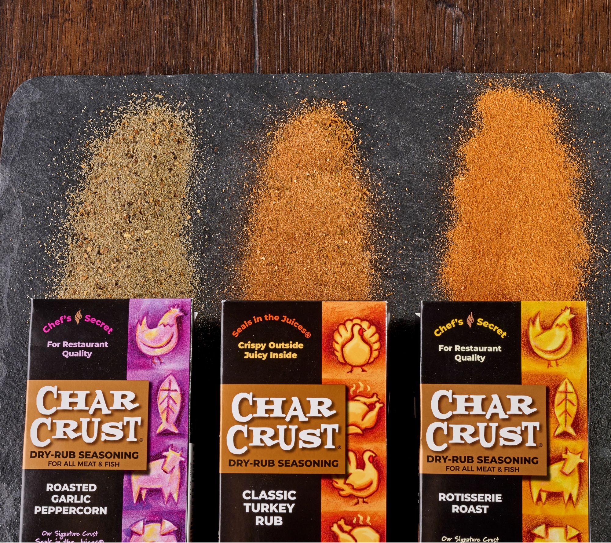Char Crust Set of (3) Holiday Roasting Dry Rub Seasonings
