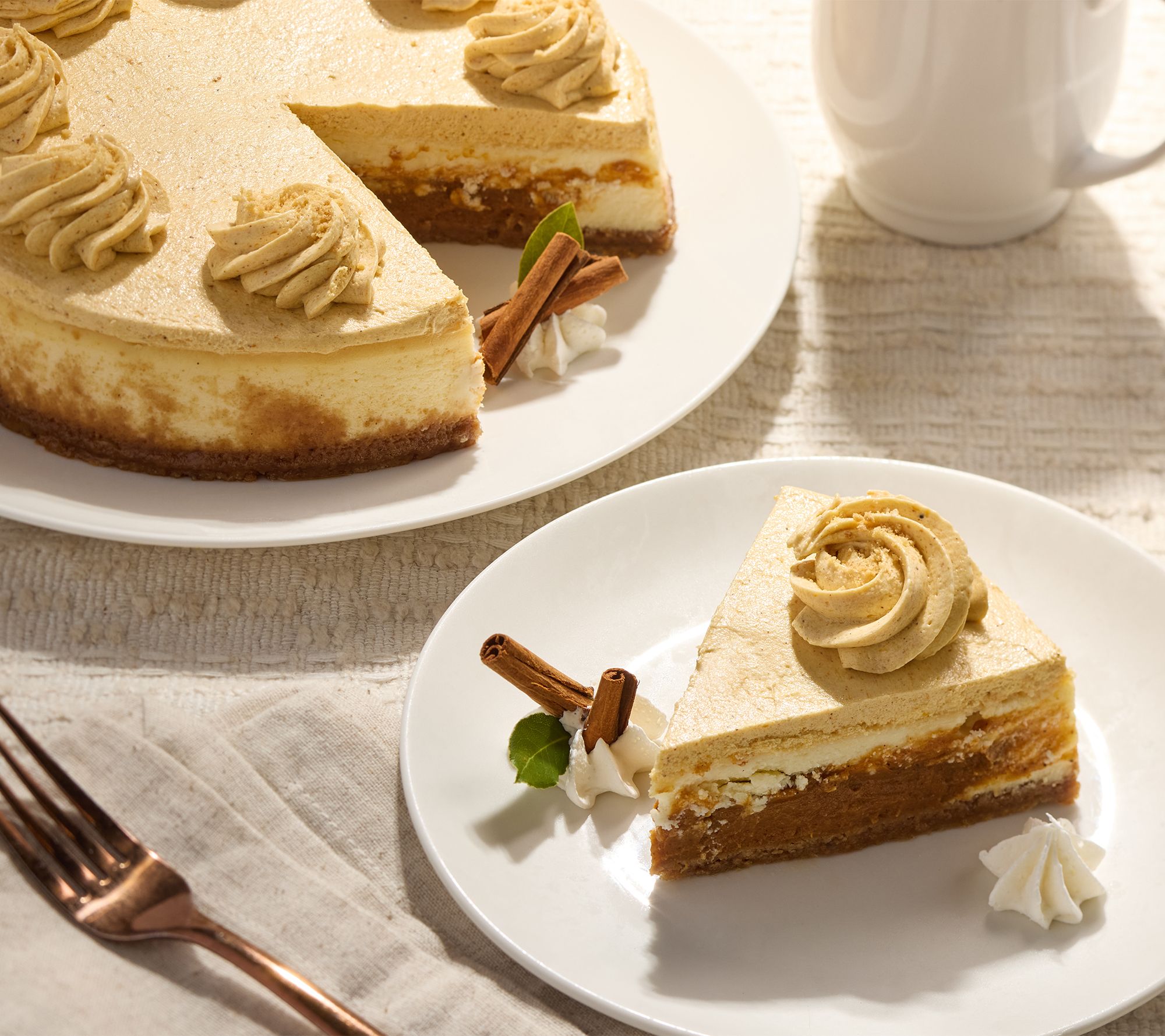 SH12/7 Junior's 3-lb Apple Pie or Pumpkin Pie Cheesecake