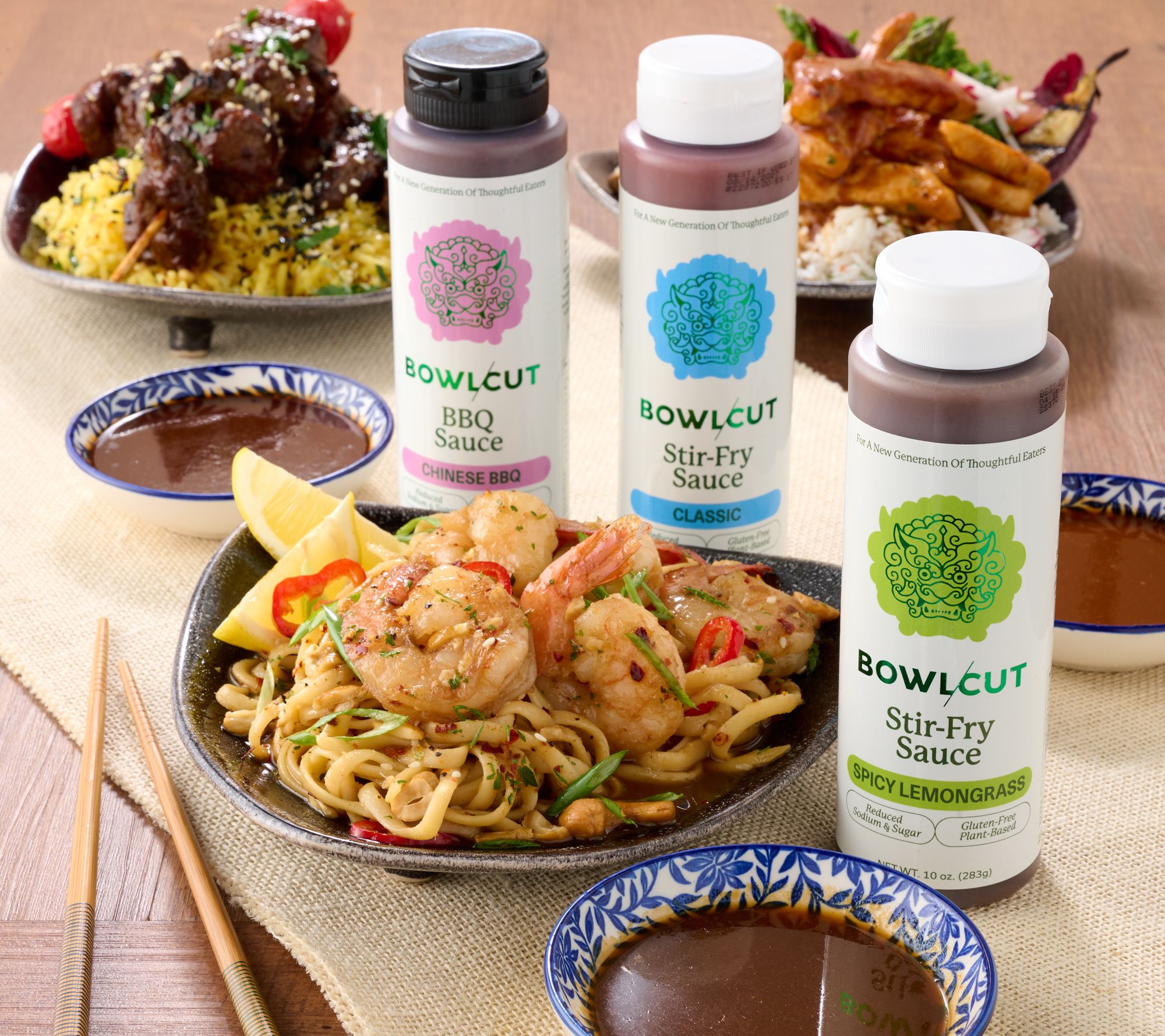 Bowlcut (3) 10-oz Bottels of Classic Asian American Sauces