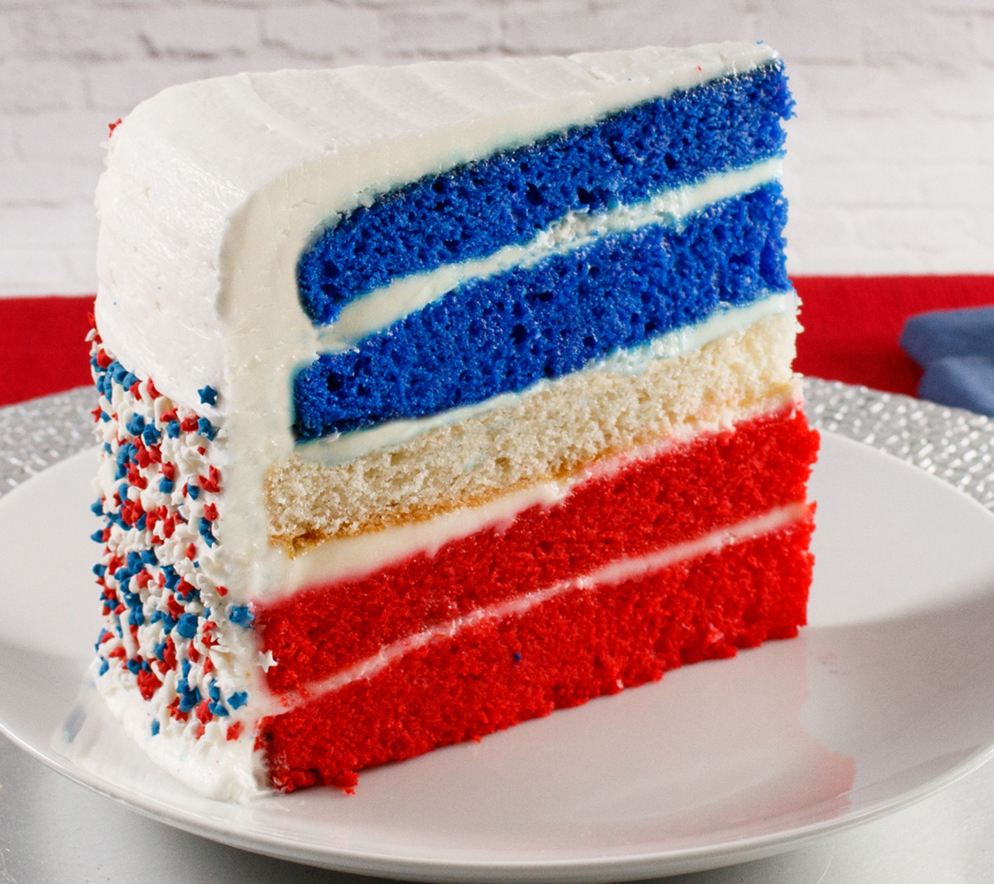 David's Cookies 7lb Handcrafted Patriotic 5-Layer Pre Sliced Cake