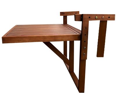 Compass Home Foldable Wooden Railing Table Hanging Table - QVC.com