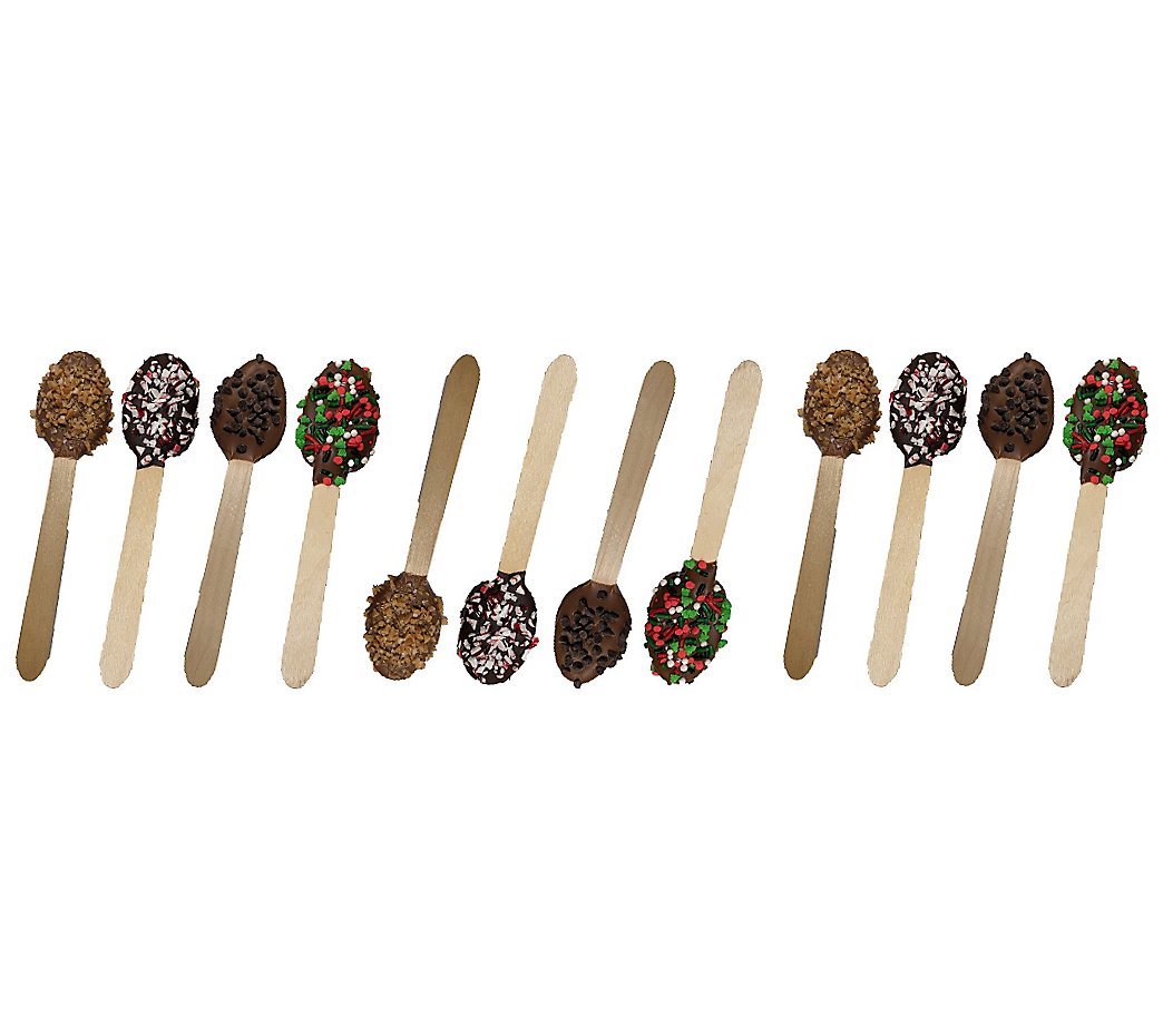 Ships 12/4 Chocolate Works Set of (3) 4c Dipped Hot Cocoa Spoon
