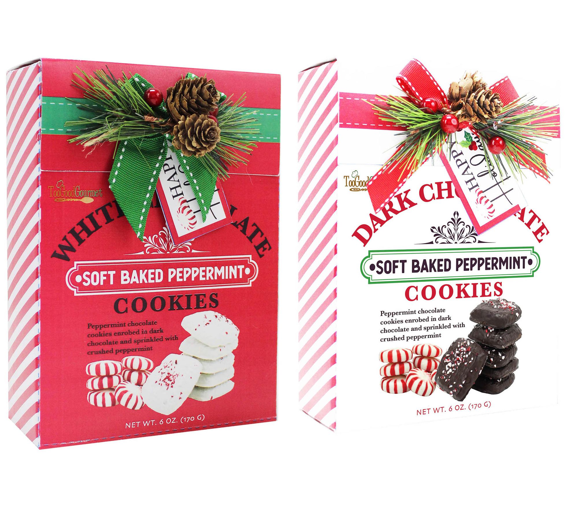 Too Good Gourmet Set of 2 Chocolate PeppermintCookie Boxes