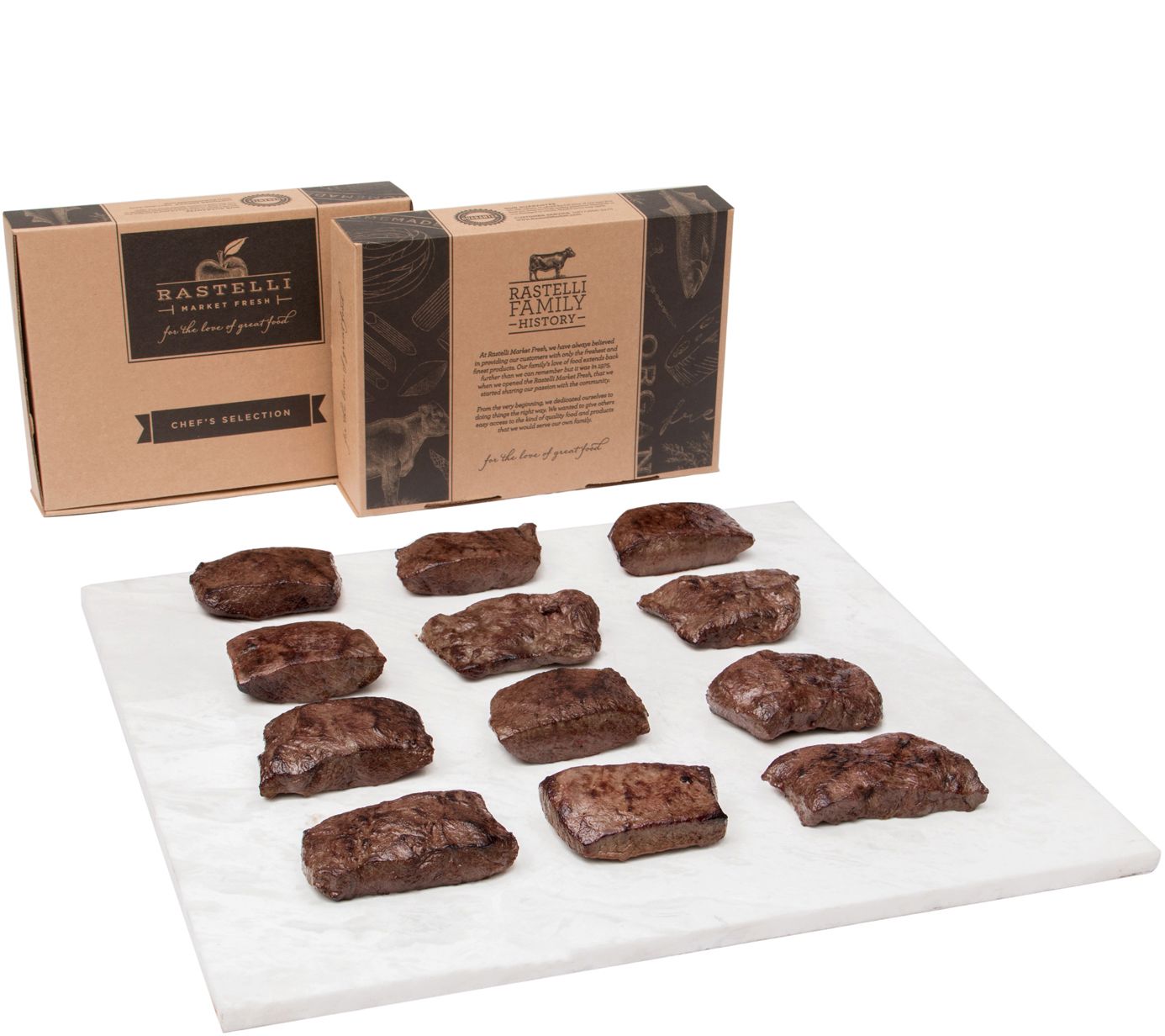 Rastelli Market Fresh Black Angus Flat Iron Steaks 12/4 oz