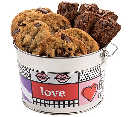 David's Cookies Love Chocolate Chip Cookie & Brownie Bucket