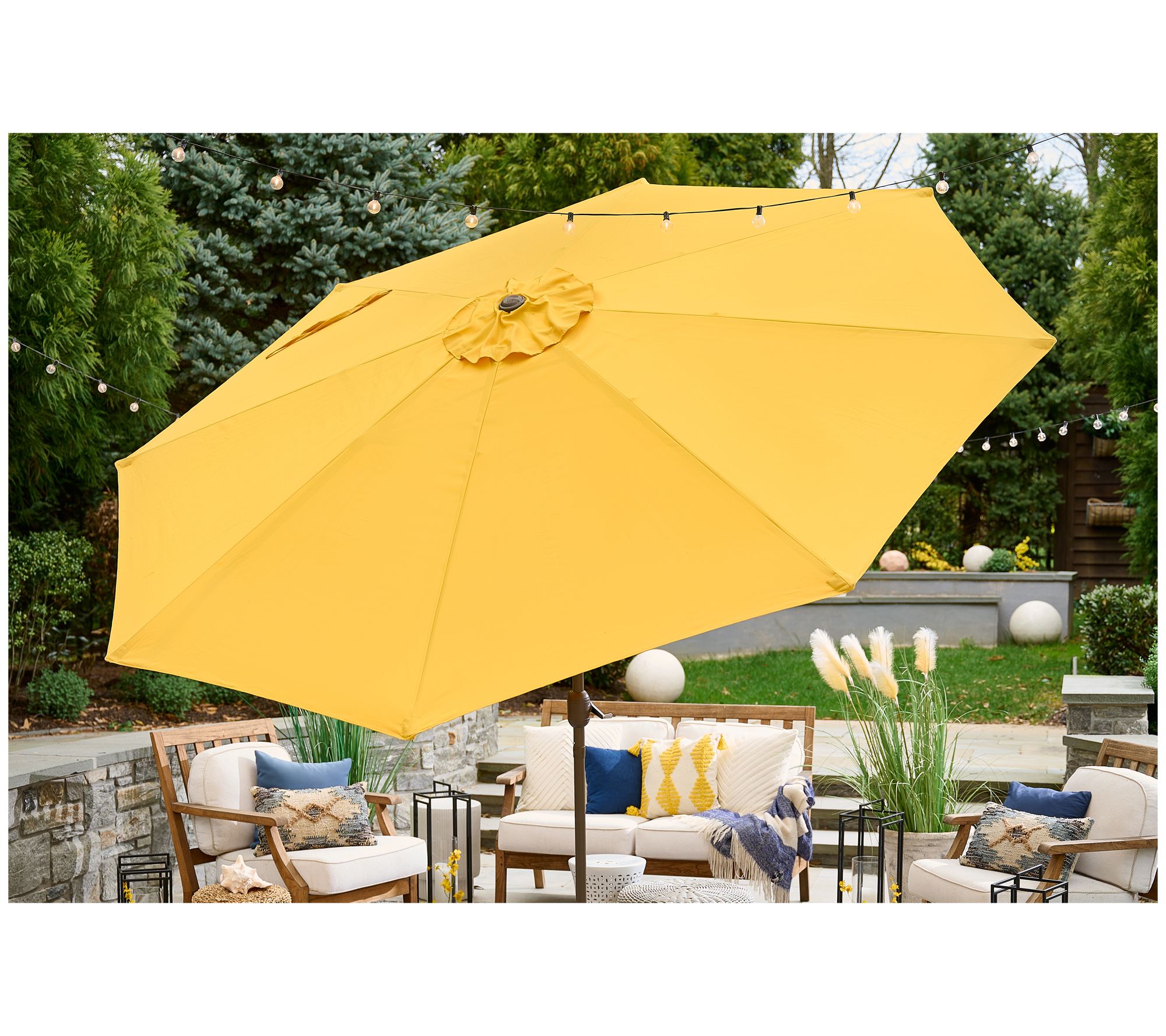 "As Is" Garden Reflections 11' Round Patio Umbrella with Tilt and Cover