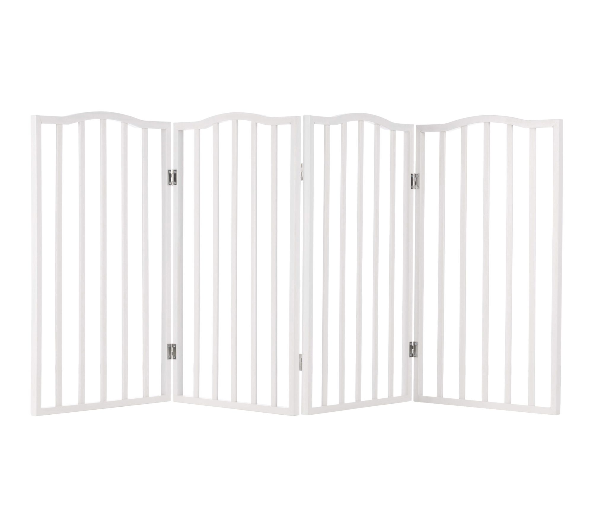 Petmaker 4 Panel Freestanding White Pet Gate Indoor or Outdoor