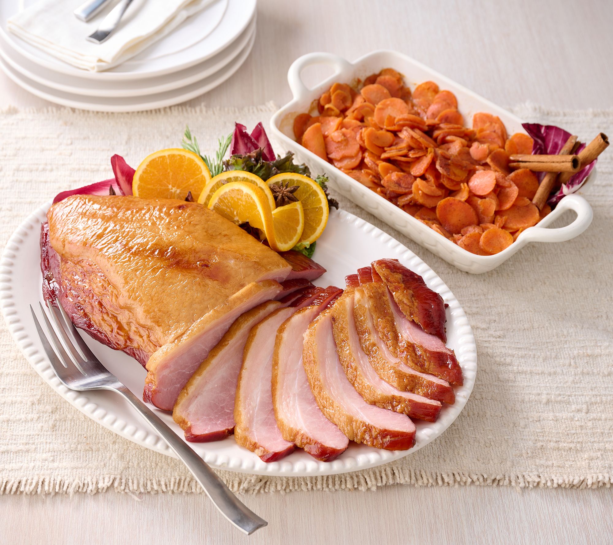 SH 11/9 Kansas City Steak Co. 4.1-lb Carver Ham With Carrots