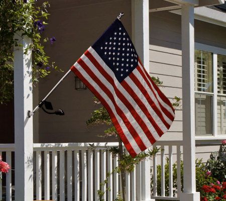 US Flag Kit with Solar Light & No Tangle Spinner Pole - QVC.com