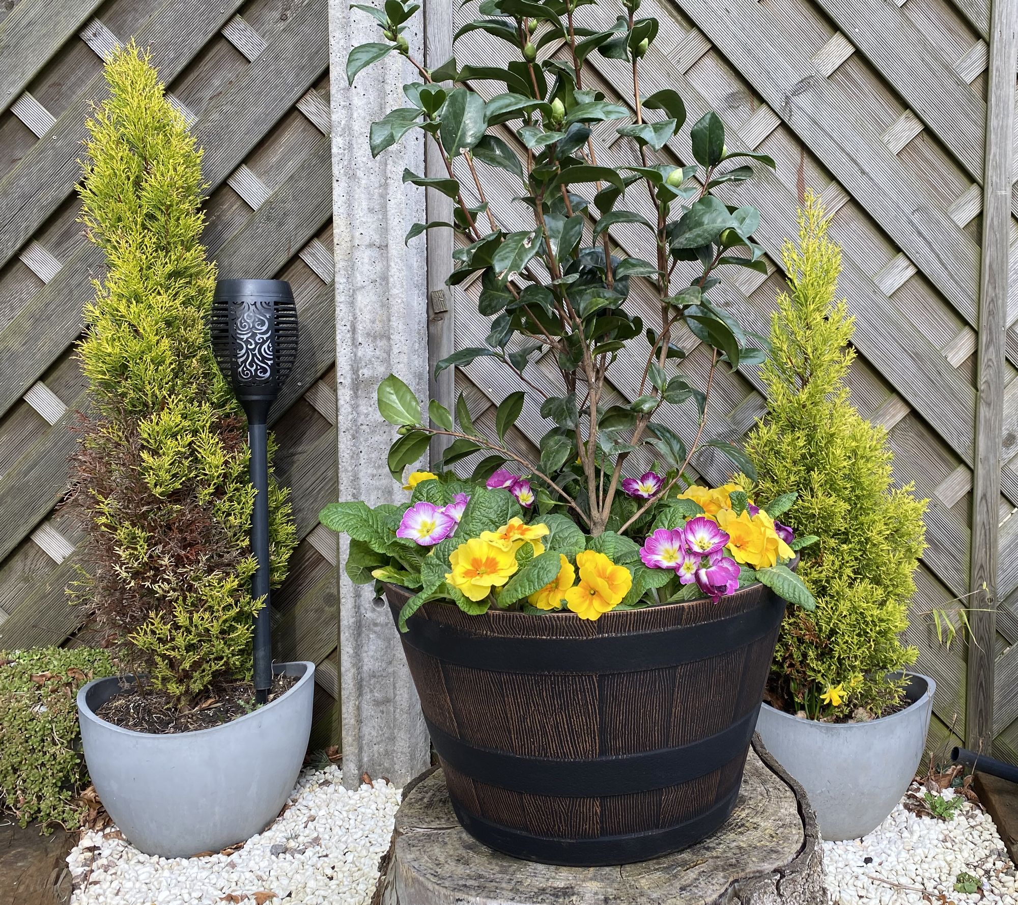 Jennings Set of 2 16" Lightweight Whiskey Barrel Planters