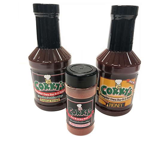 Corky's BBQ Sauce and Seasoning Combo Set