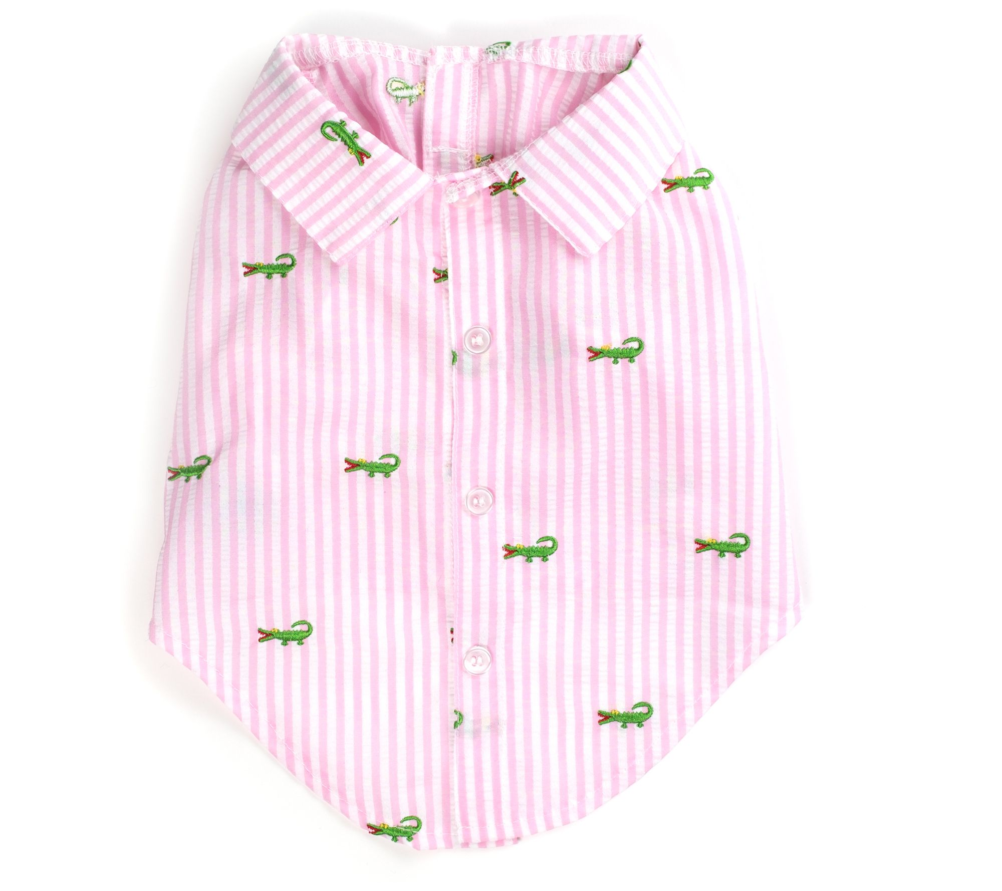 The Worthy Dog Pink Stripe Alligator Shirt