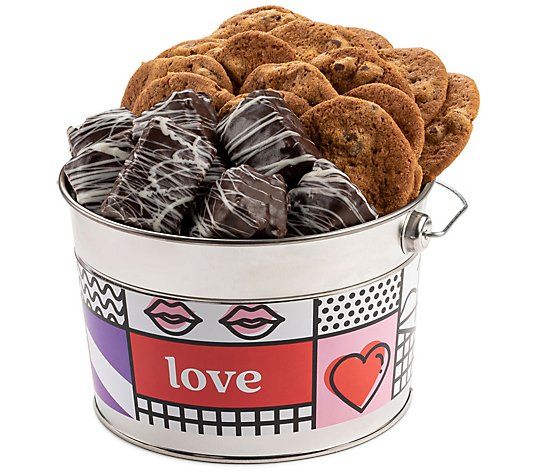 David's Cookies I Love you Cookies & Brownie Bucket