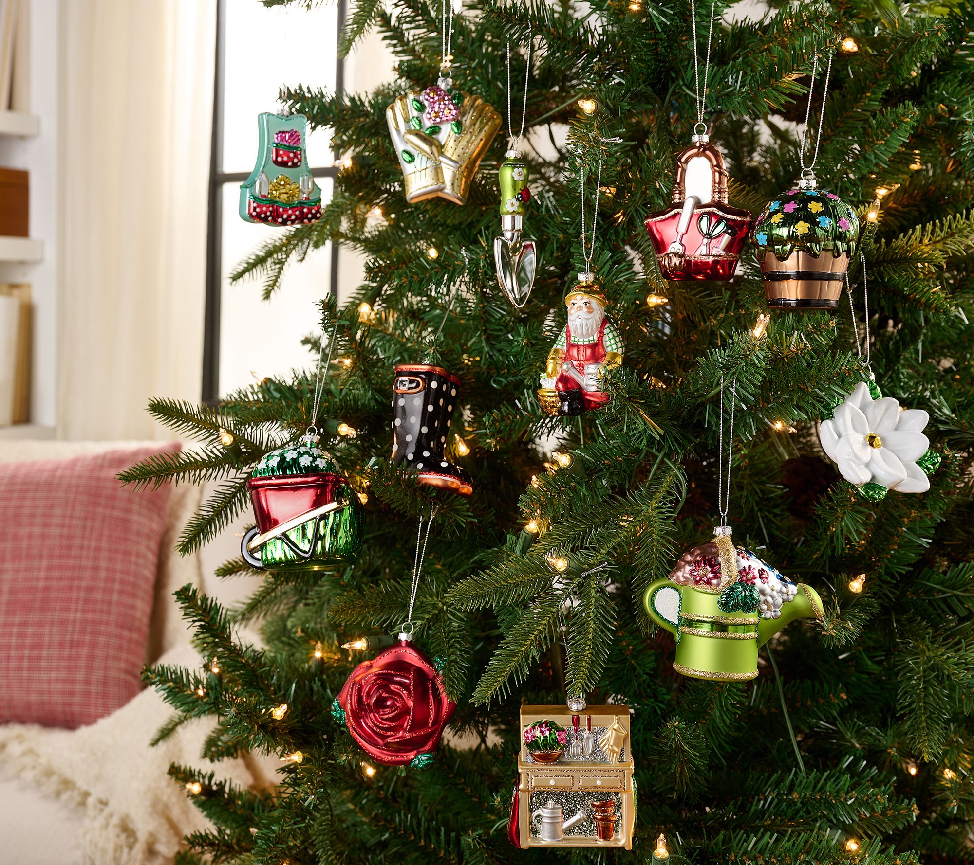 "As Is" Girl Next Door Set of 12 Gardening Ornaments with Storage Box