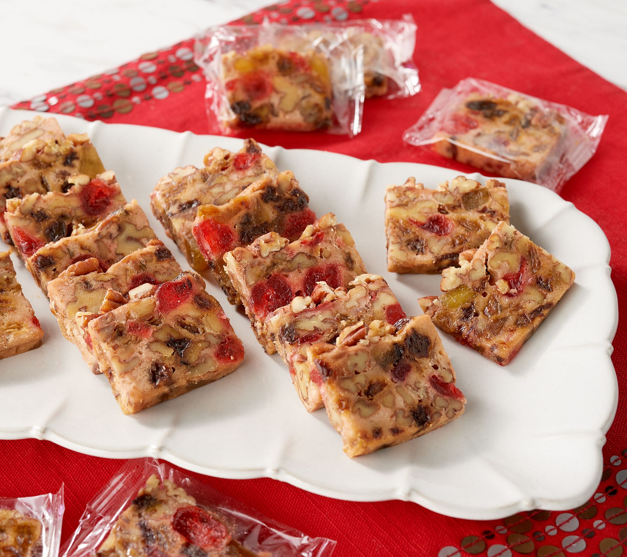 SH 11 2 Beatrice Bakery 52 Wrapped Fruitcake Slices QVC