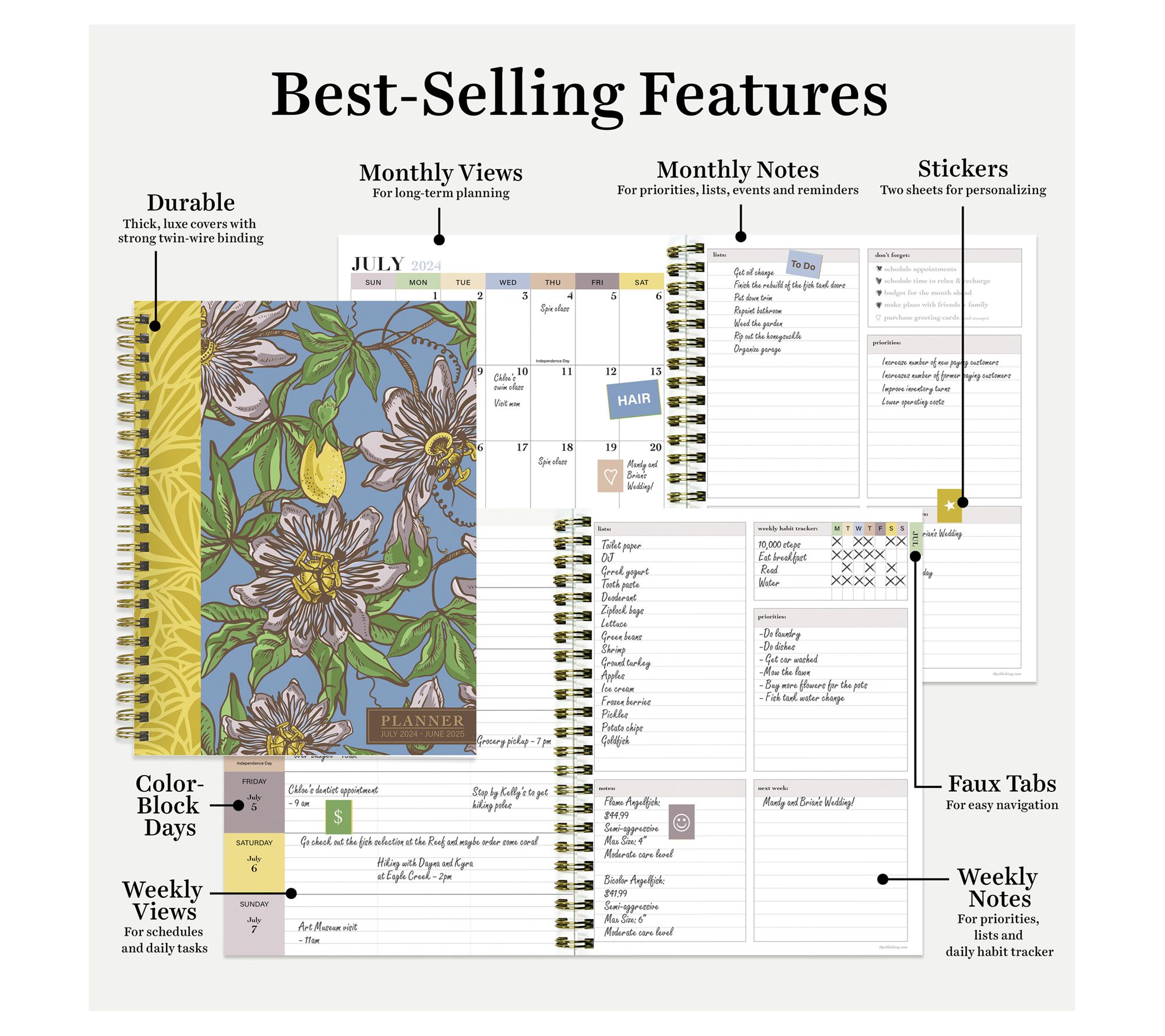 July 2024June 2025 Medium Weekly Monthly Planner