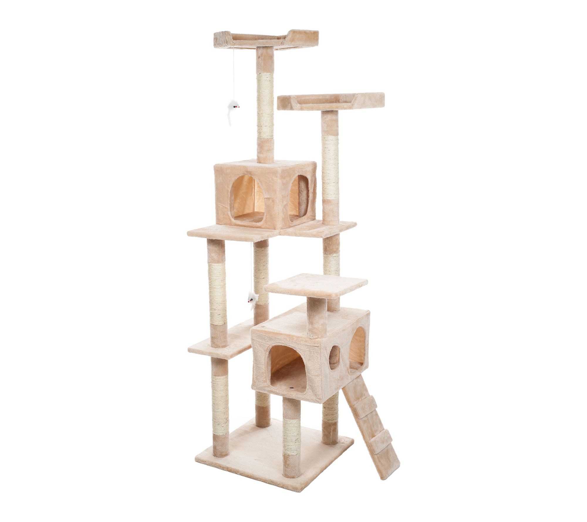 Petmaker 5.5' Cat Tower with Perches, Condos, 2-Step Ladder