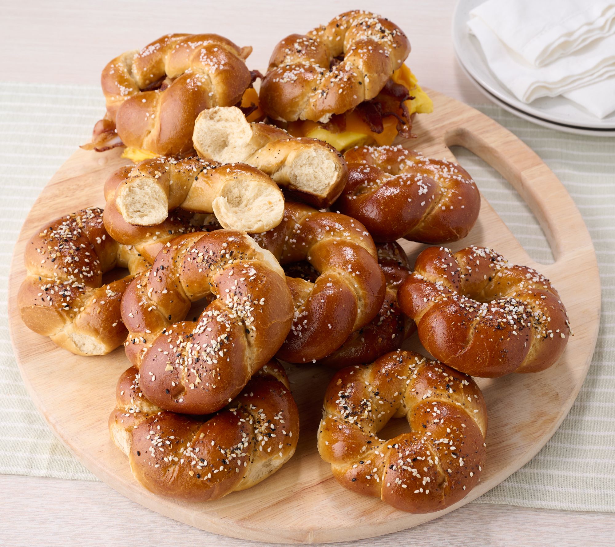 The Pretzel Co. (12) 5oz  Hand Rolled Soft Pretzel Bagels