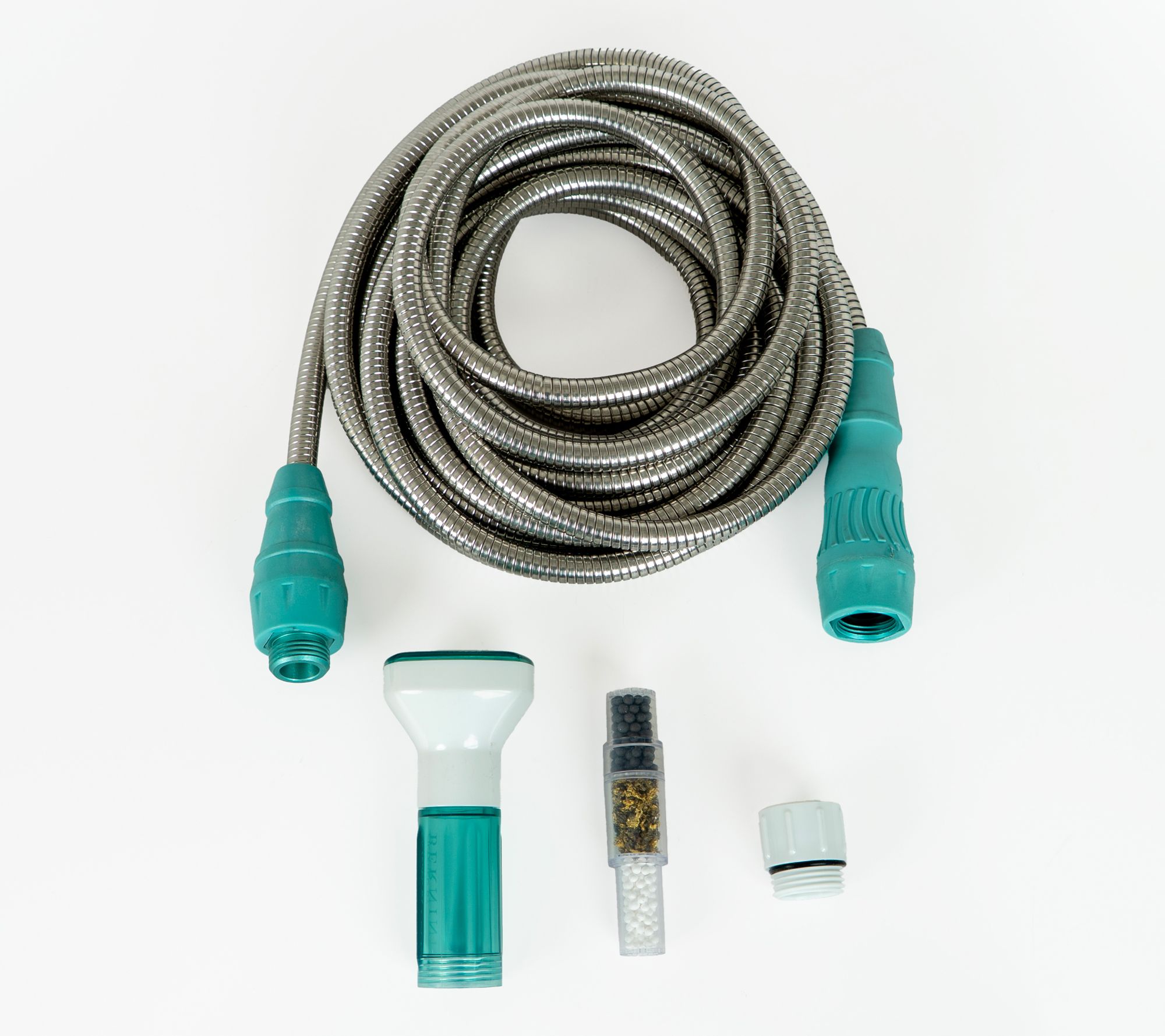 "As Is" Bernini 40' Expandable Metal Hose with Filtered Hose Nozzle