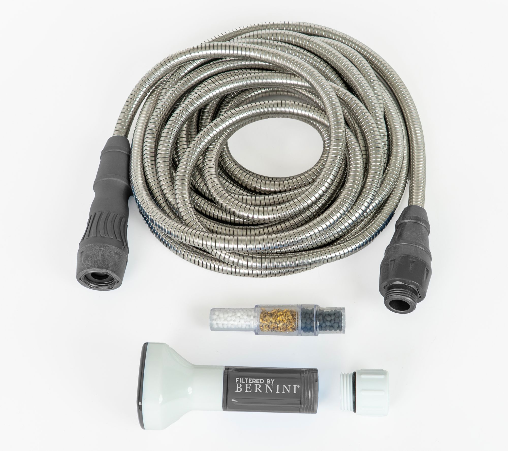 "As Is" Bernini 40' Expandable Metal Hose with Filtered Hose Nozzle