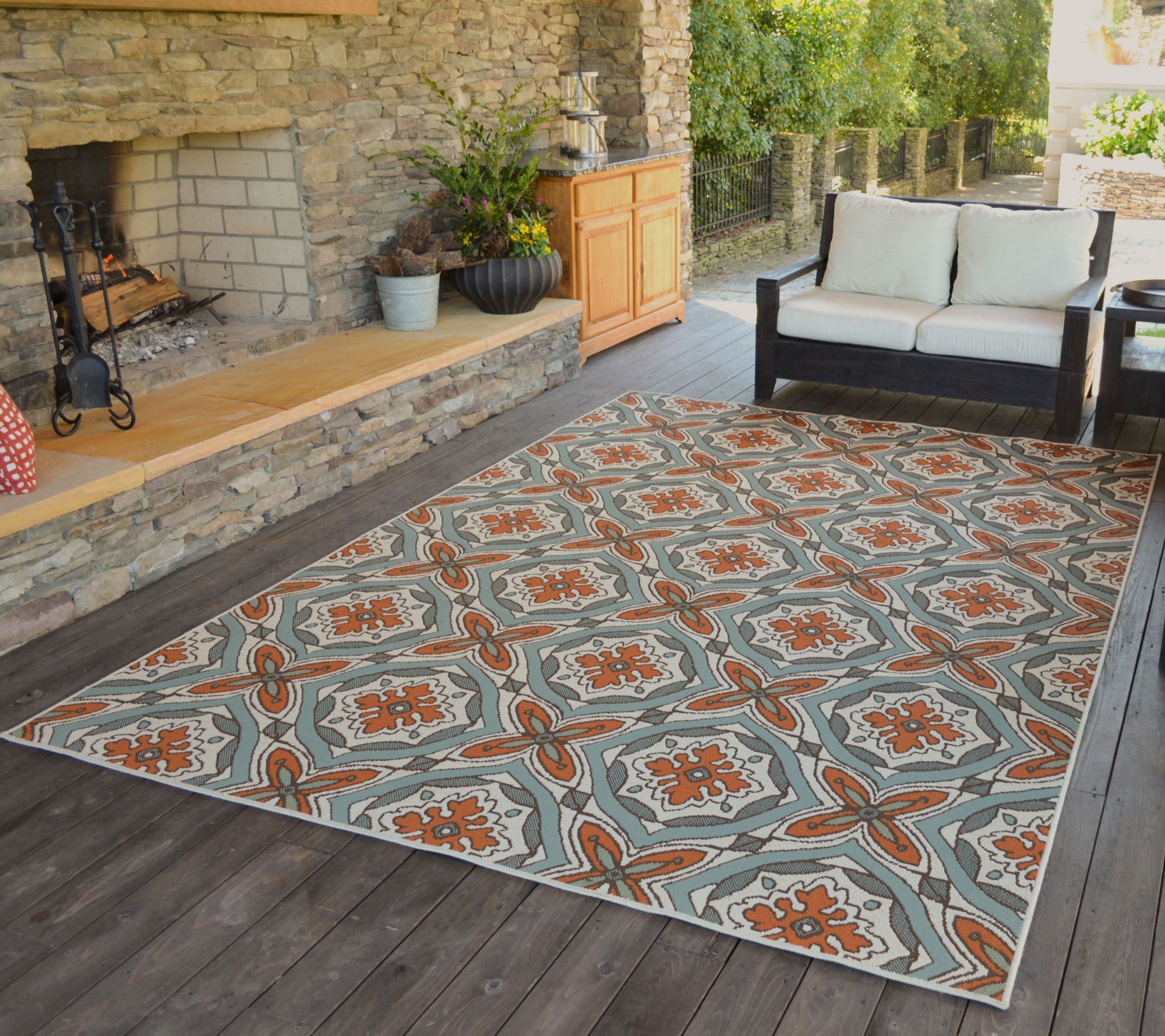Scott Living Medallion Design Indoor/Outdoor Rug - QVC.com