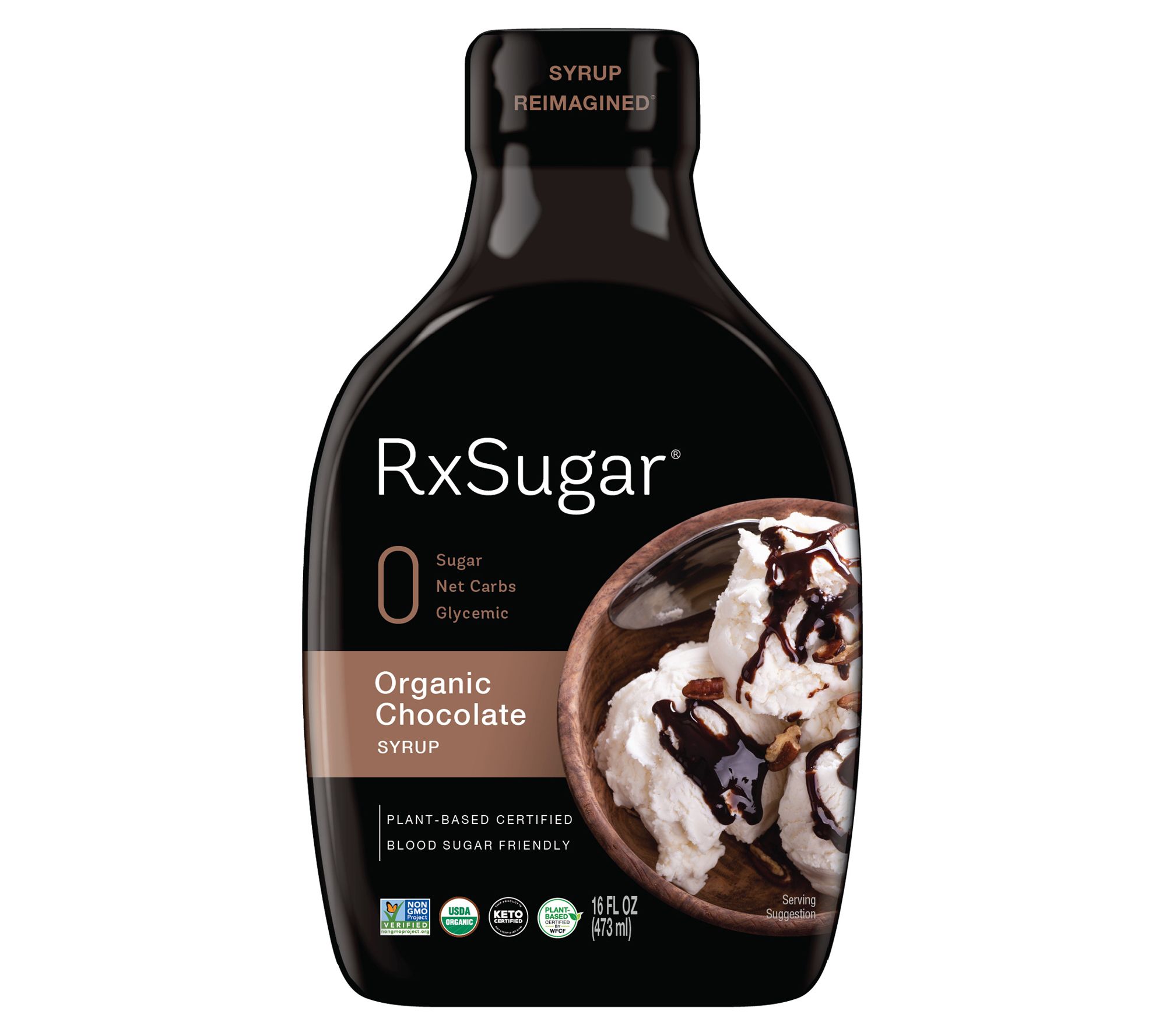 RxSugar 6-Pack Allulose Sugar Organic Chocolate Syrup