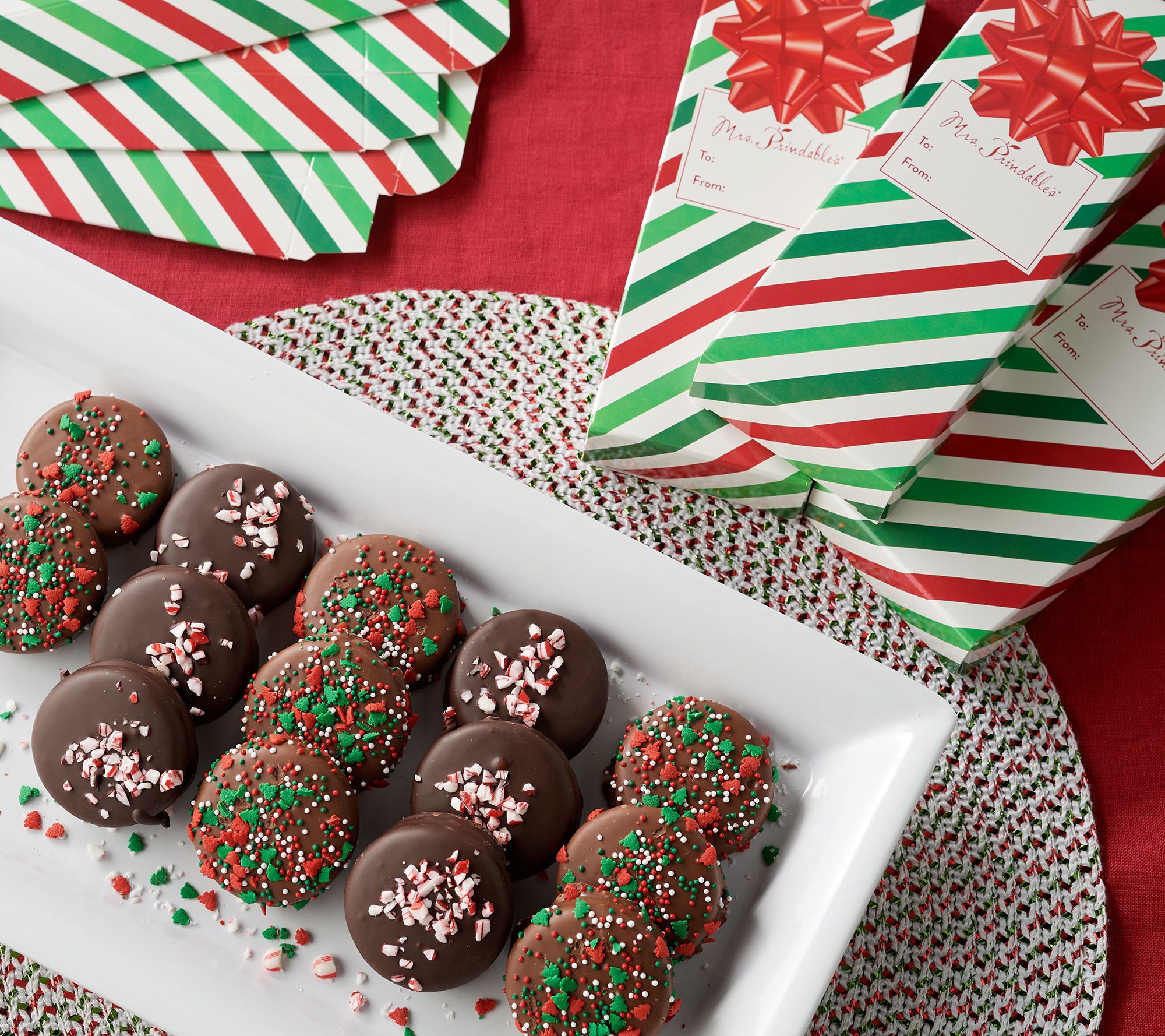 Mrs.Prindable's 24pc Holiday Chocolate Sandwich Cookies - QVC.com