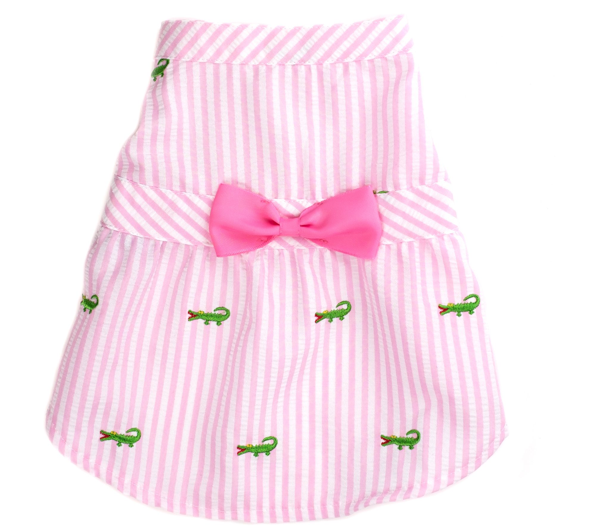 The Worthy Dog Pink Stripe Alligator Dress
