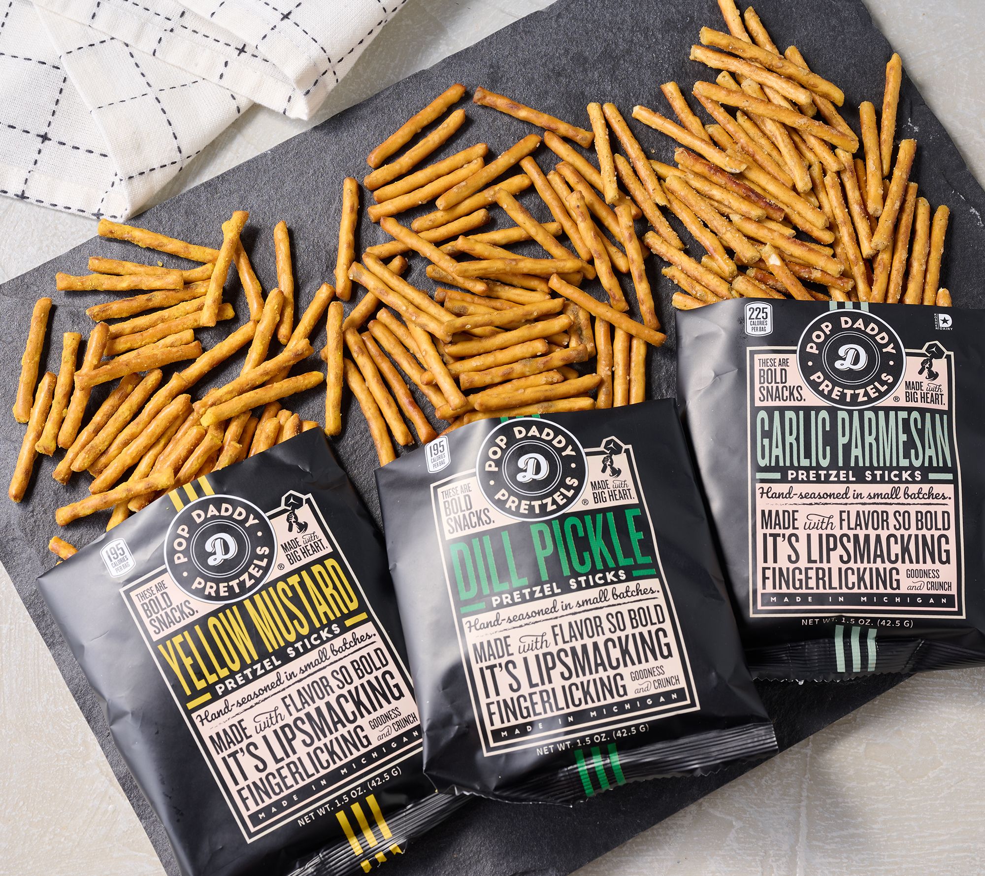 Pop Daddy (12) 1.5oz Snack Bags Seasoned Pretzel Sticks Auto-Delivery