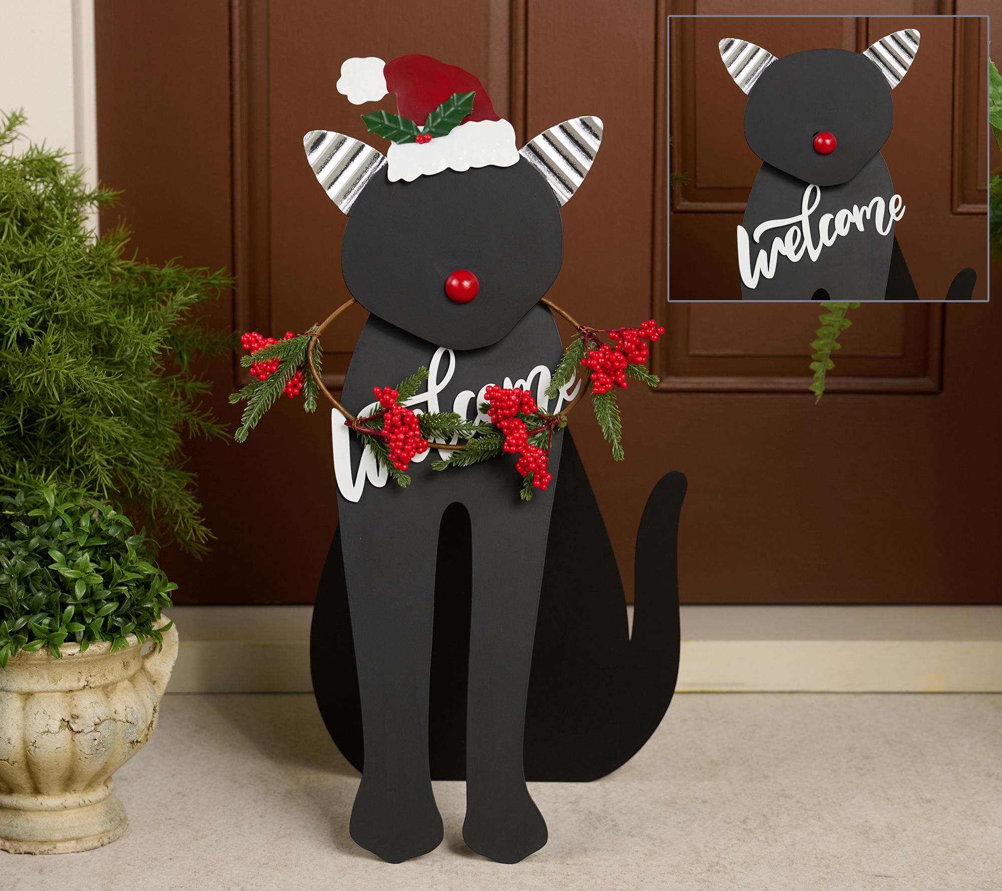 "As Is" Girl Next Door 24" Metal Animal Holiday Porch Decor