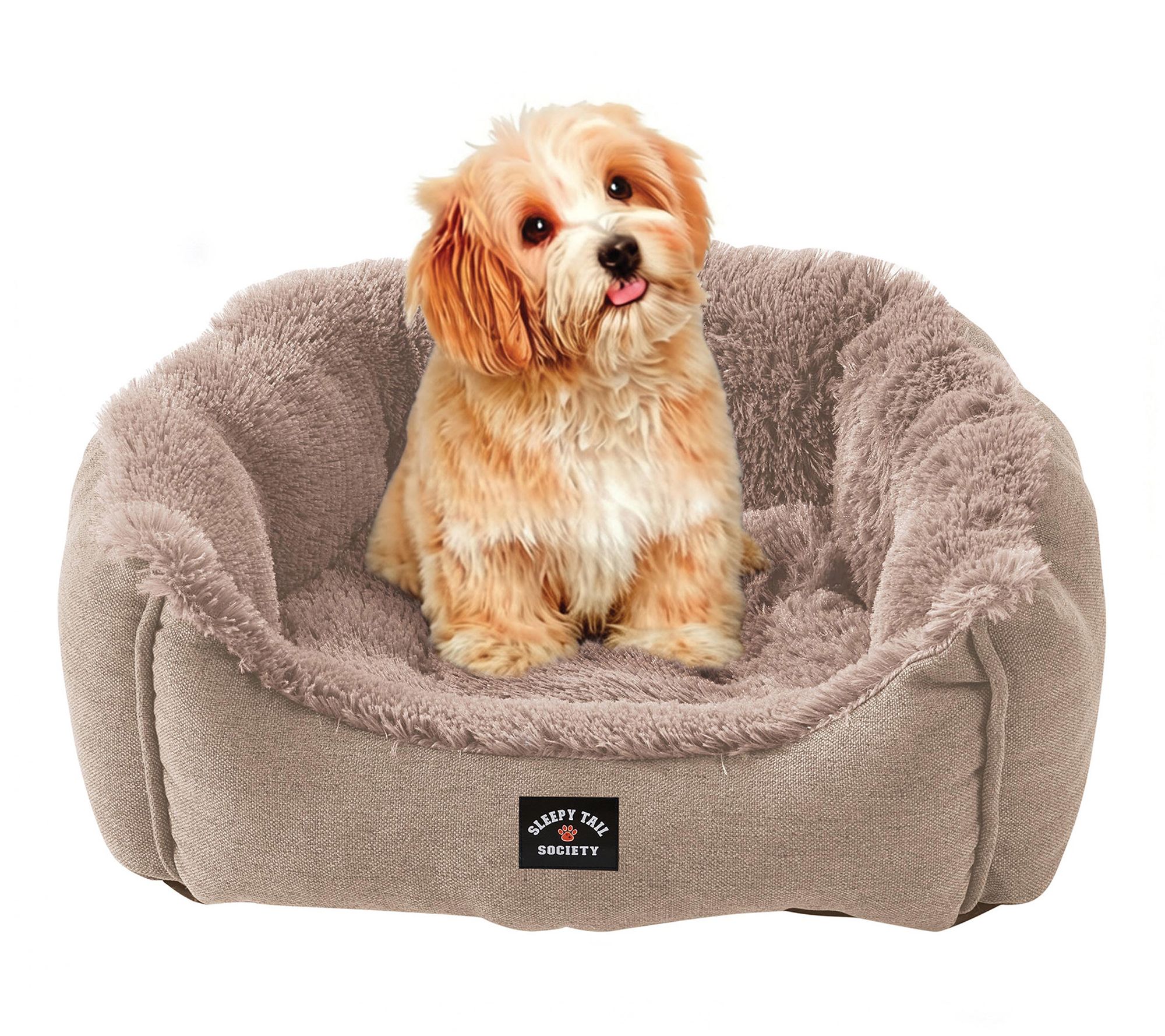 Sleepy Tail Society Small Fluffy Cuddler Pet Bed