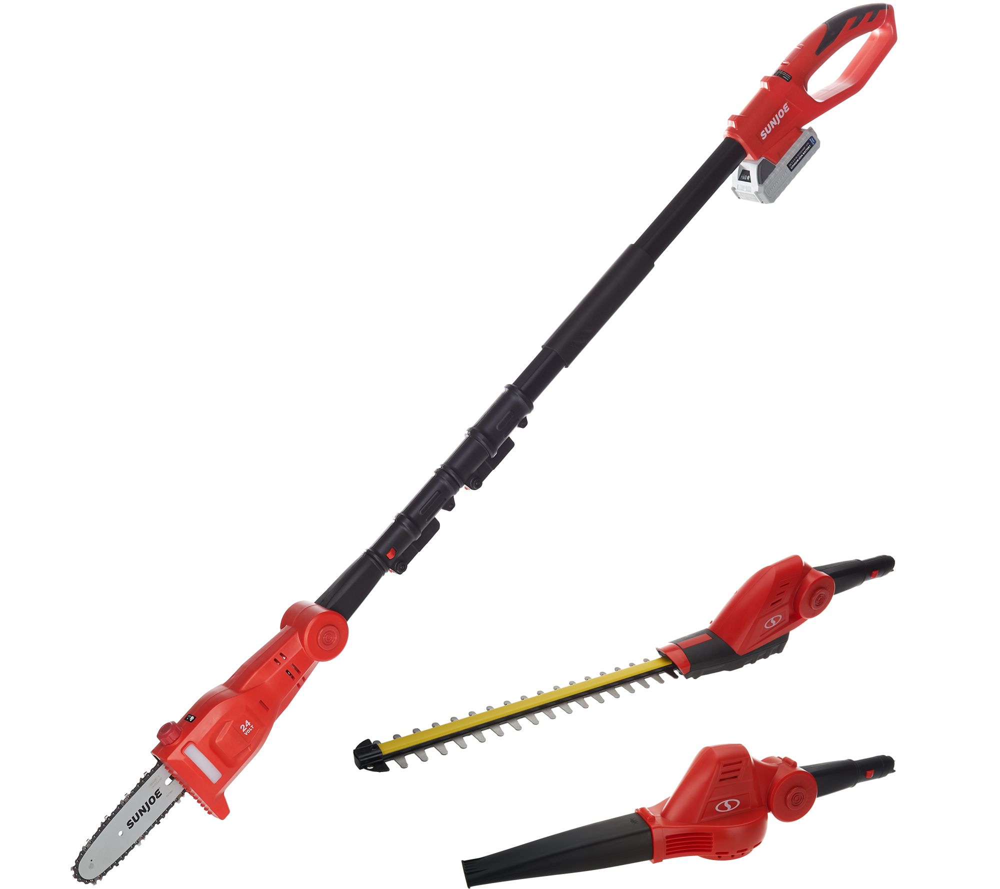 Cordless pole saw and hedge trimmer