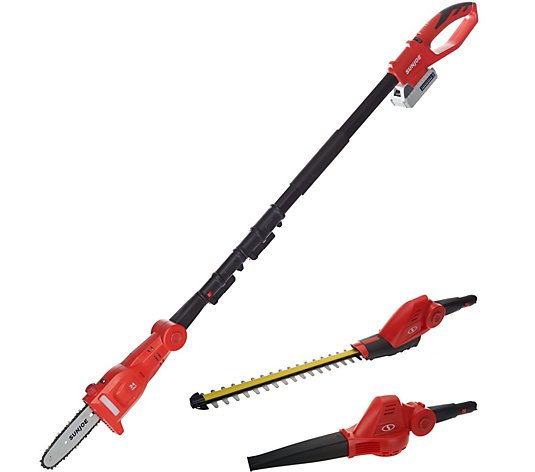 Sun Joe 24V 3-in-1 Cordless Blower Pole Saw and Hedge Trimmer