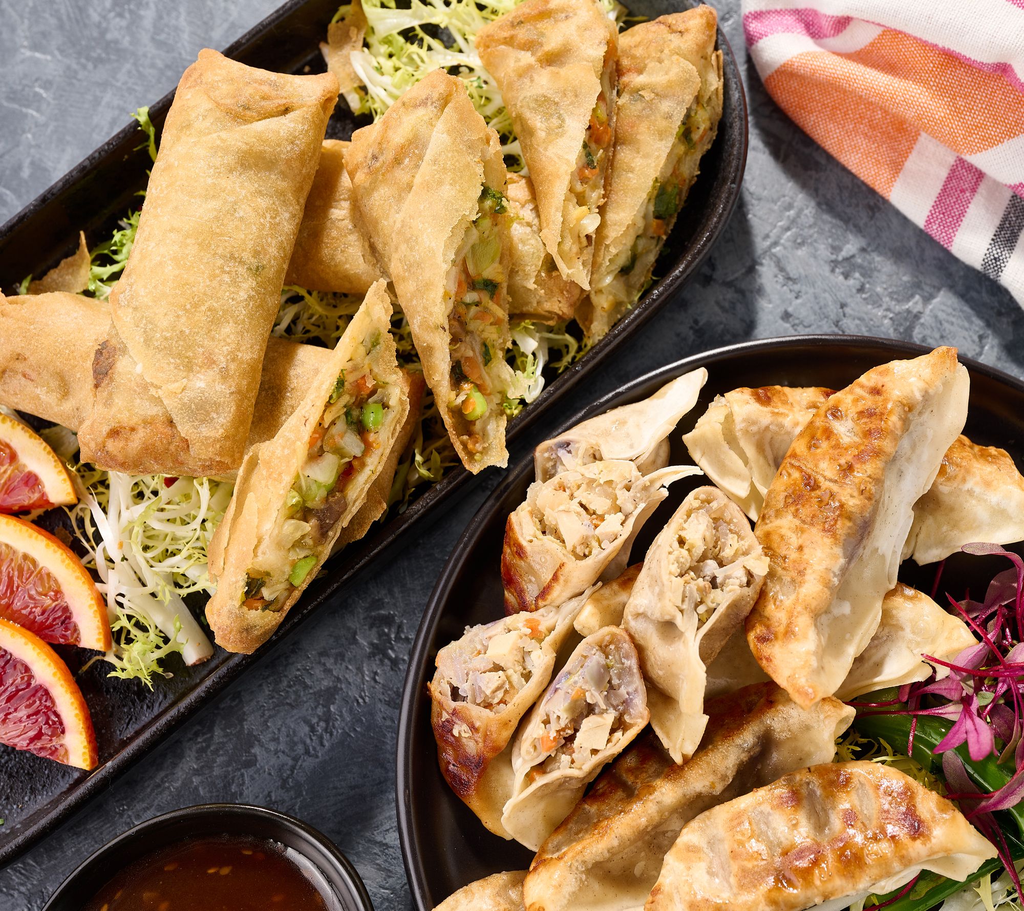 The Perfect Gourmet 50 Potstickers &10 Spring Rolls