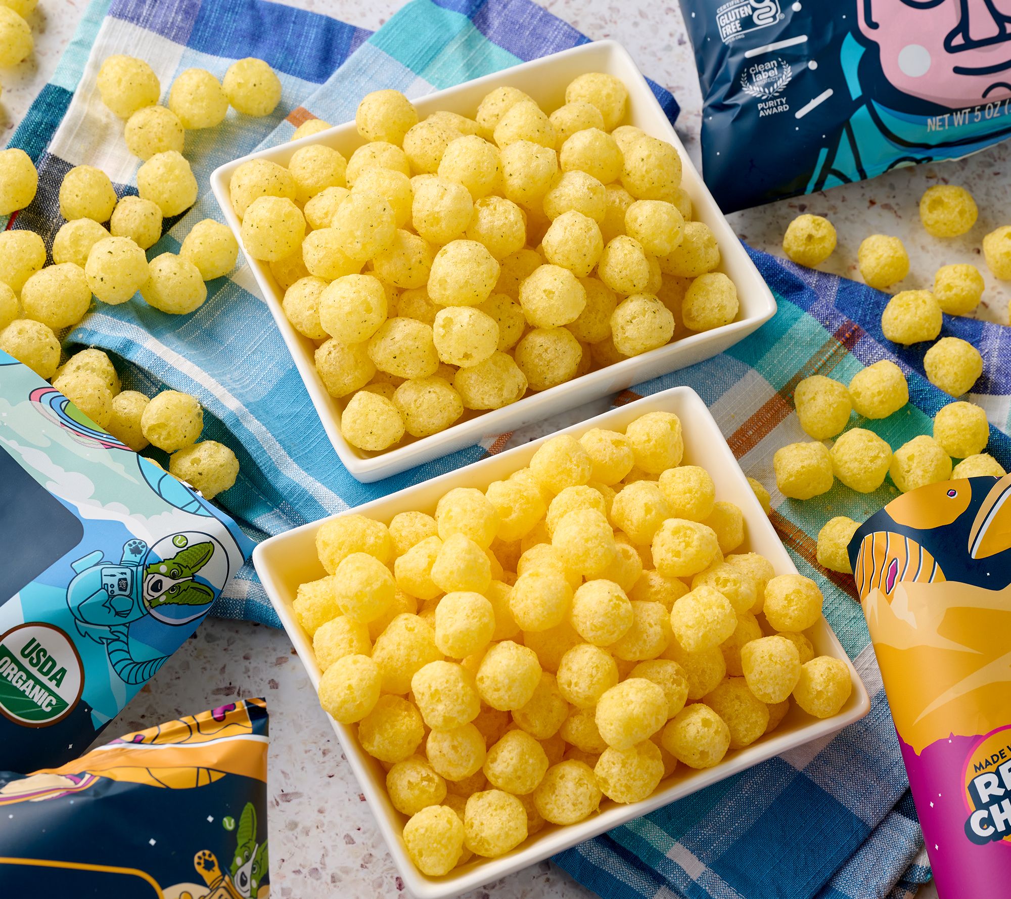 Lesser Evil (6) Bags Space Balls Organic Corn Puffs